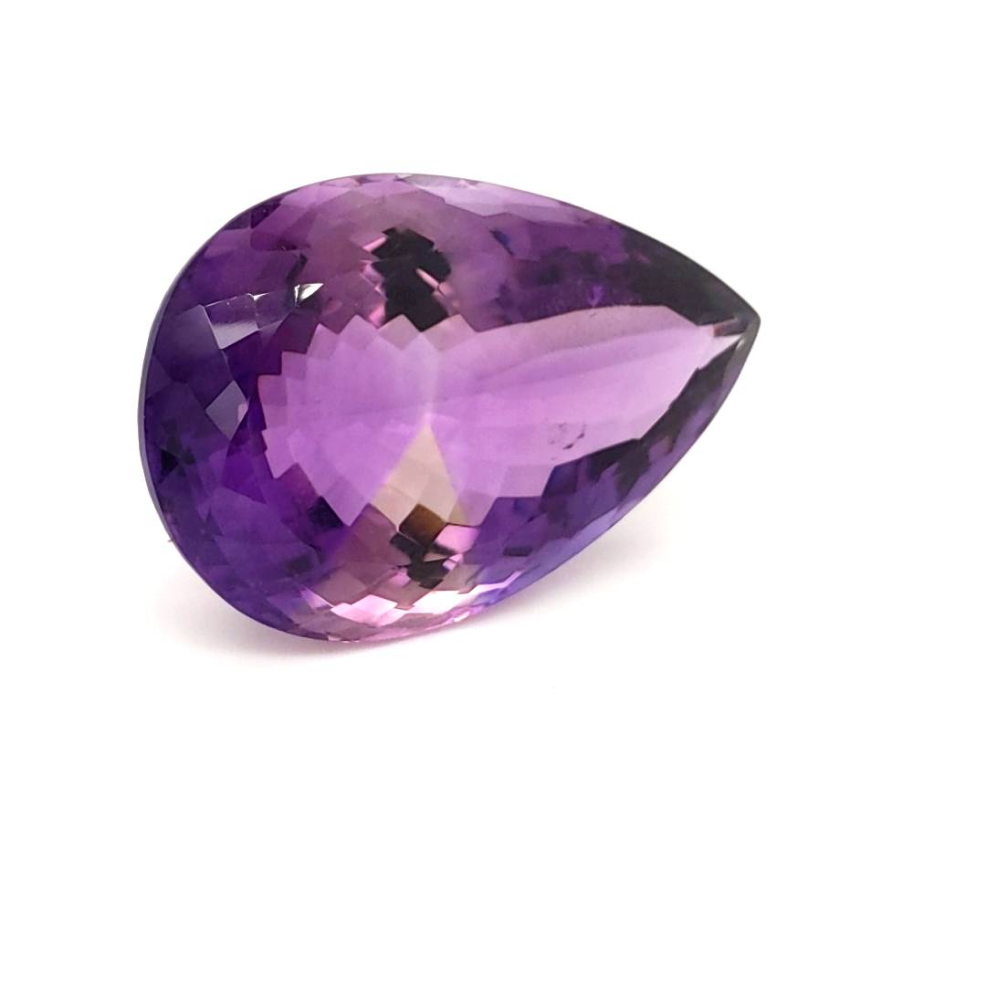 Natural Deep Color Amethyst Faceted | Pear | Size: 38x26mm - The LabradoriteKing