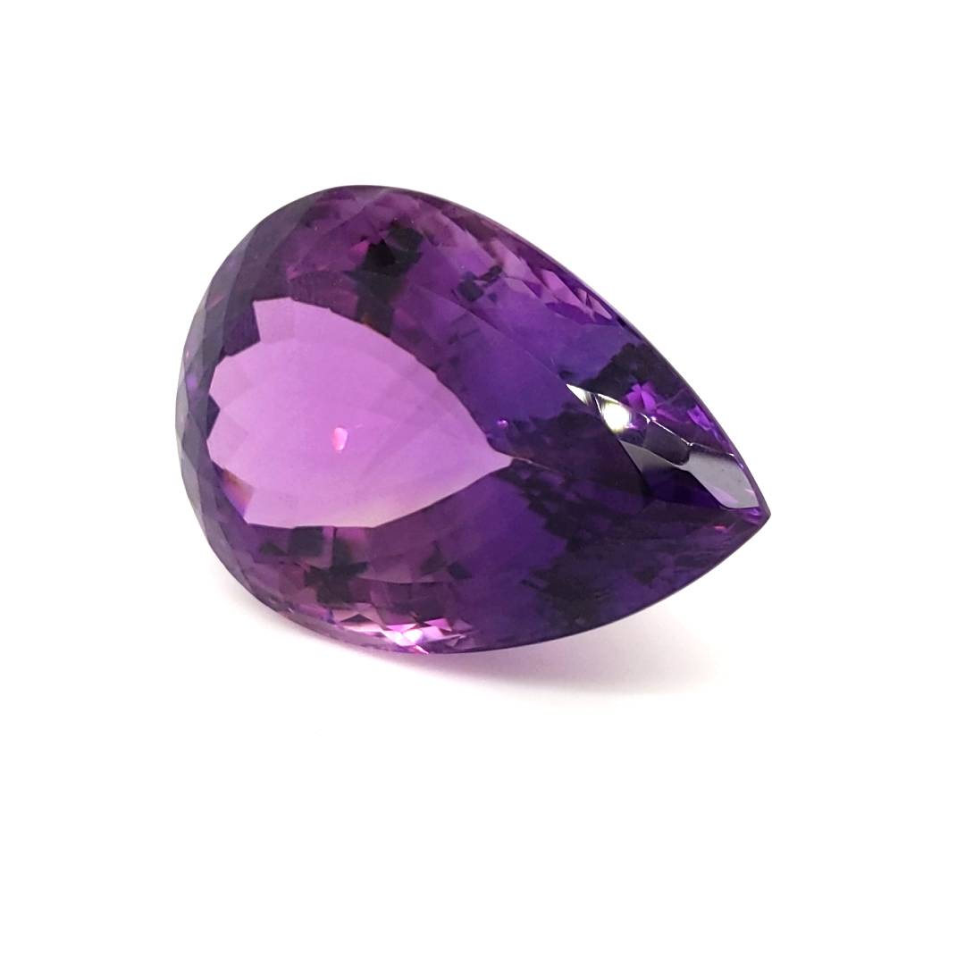 Natural Deep Color Amethyst Faceted | Pear | Size: 38x26mm - The LabradoriteKing