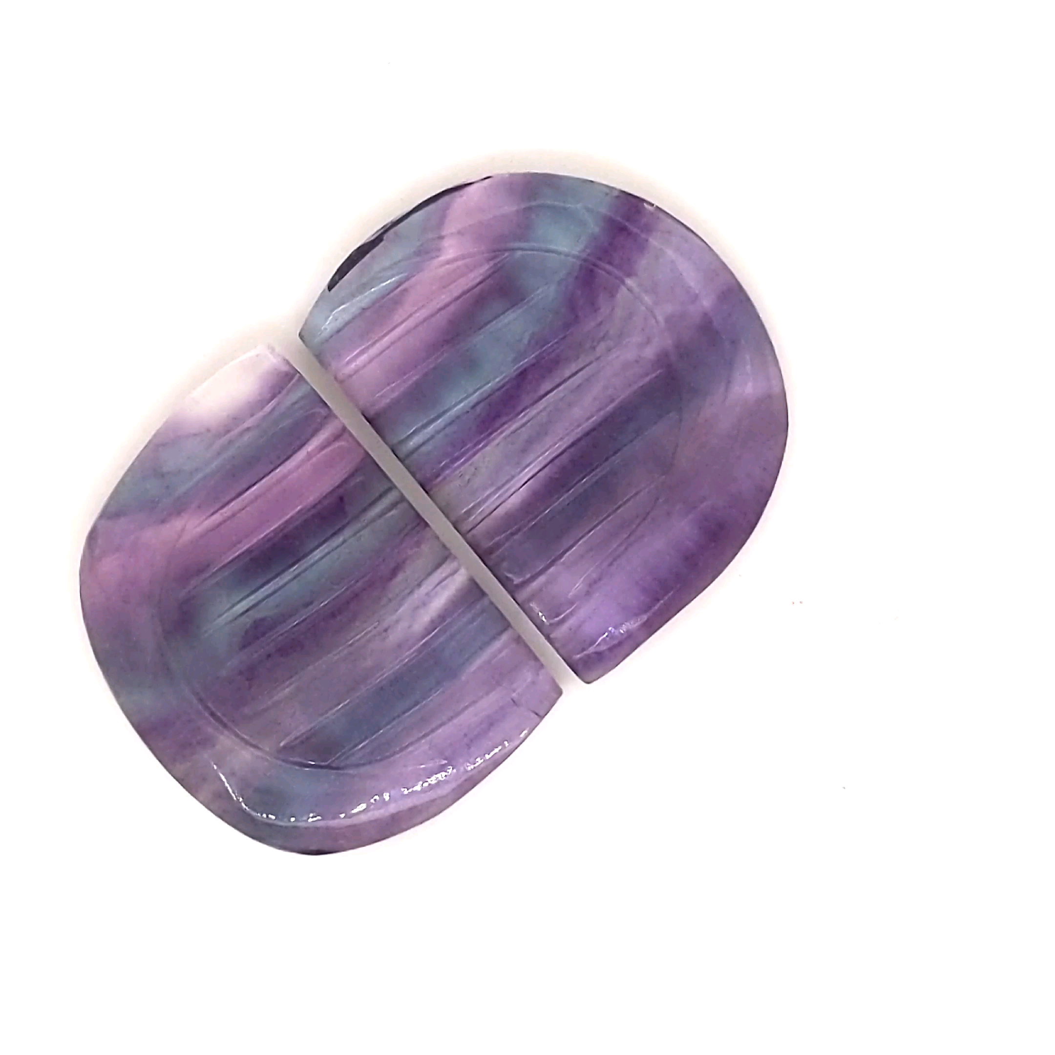 Natural Flourite Stone Pair Carved | Size: 23x17mm - The LabradoriteKing