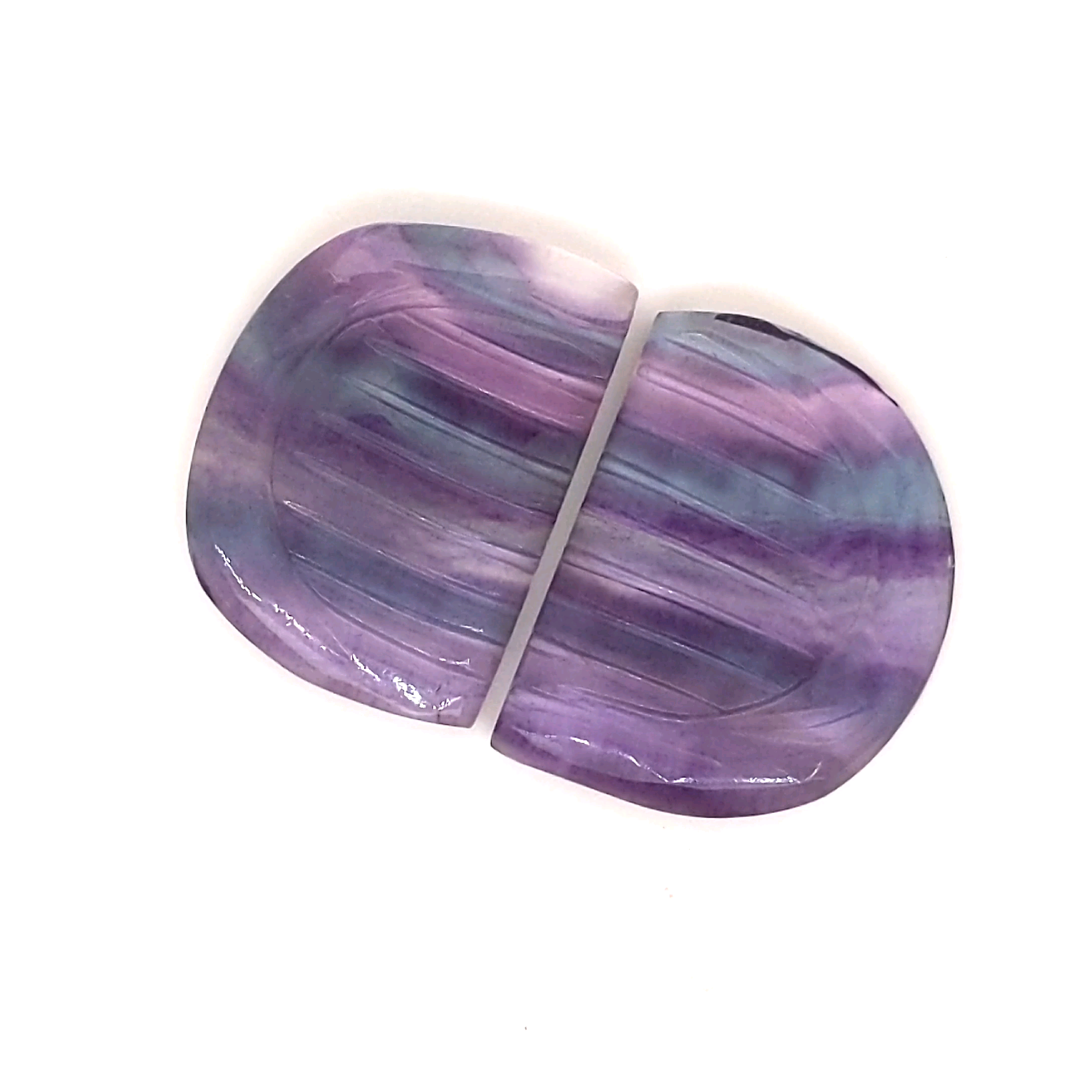 Natural Flourite Stone Pair Carved | Size: 23x17mm - The LabradoriteKing