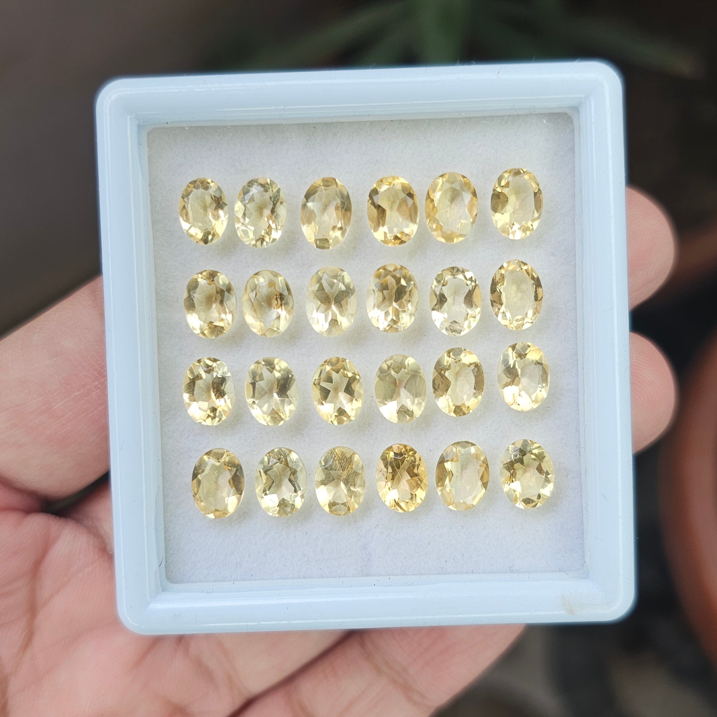 24 Pics Of Natural Citrine Faceted |Oval Shape | Size:8x6mm - The LabradoriteKing