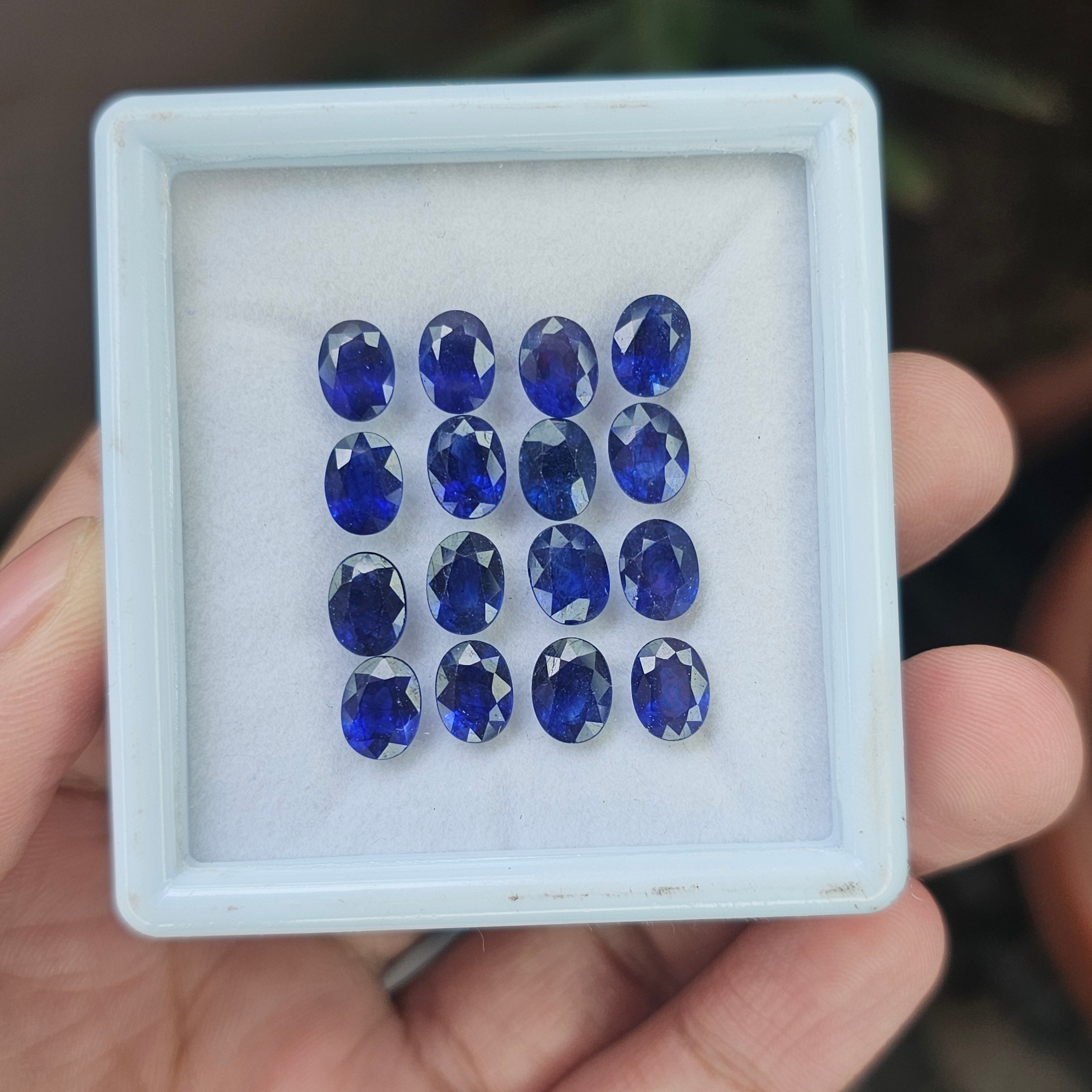 16 Pics Of Natural Blue Sapphire Faceted |Oval Shape | Size:8x6mm - The LabradoriteKing