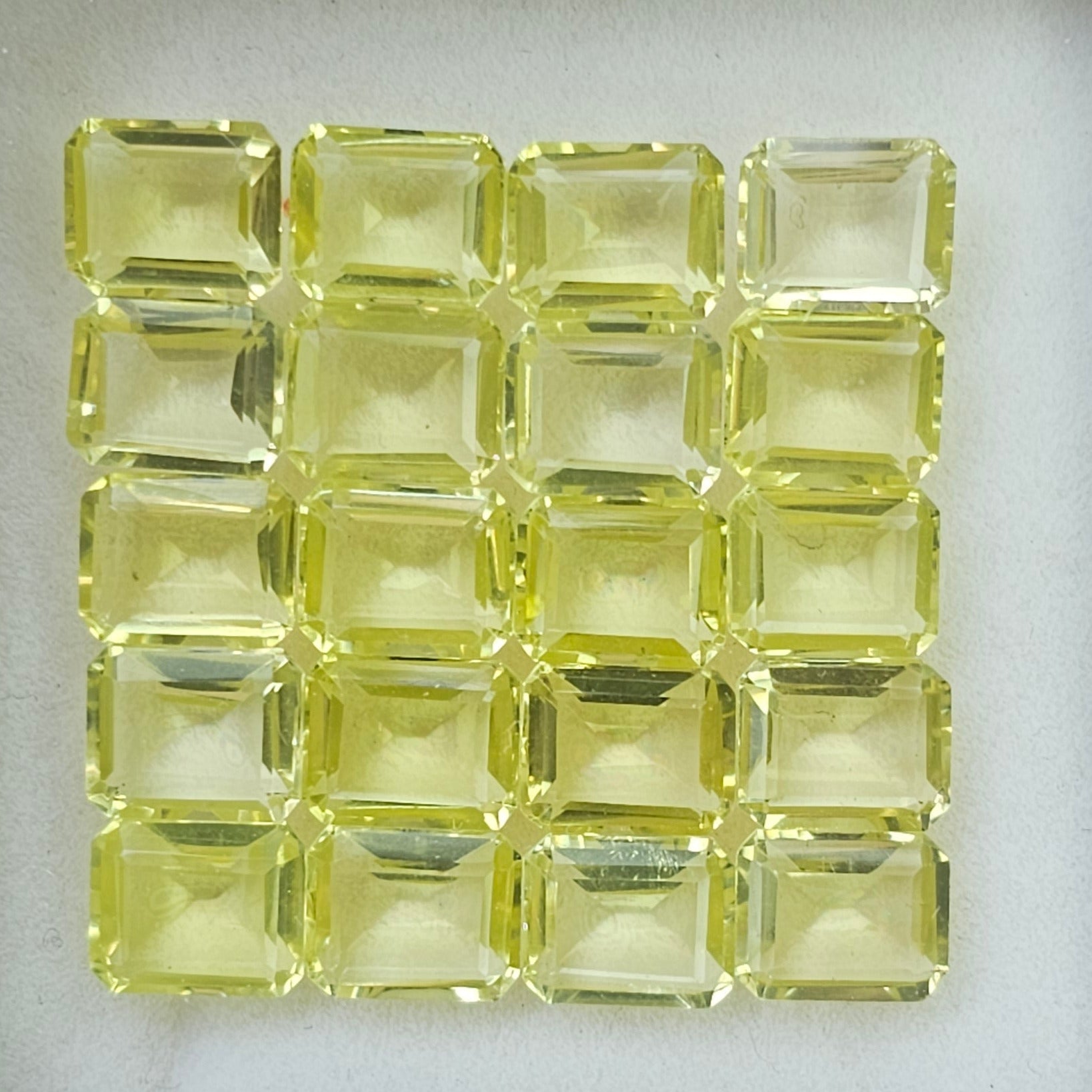 20 Pics Of Natural Lemon Quartz Faceted |Emerald Cut Shape | Size:9X7mm - The LabradoriteKing