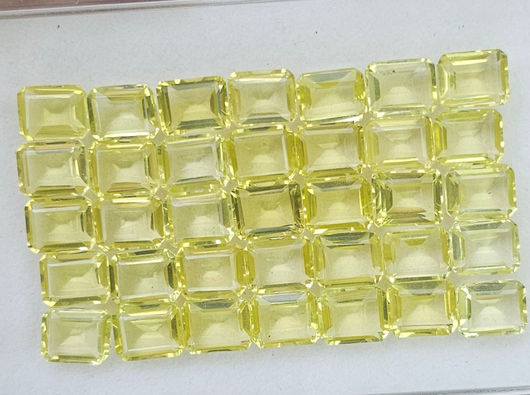 35 Pics Of Natural Lemon Quartz Faceted |Emerald Cut Shape | Size:9X7mm - The LabradoriteKing