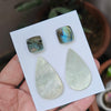 1 Card Of Natural Mother Of Pearl & Labradorite| Square & Pear Shape | Size:16-44mm - The LabradoriteKing