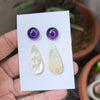 1 Card Of Natural Mother Of Pearl & Amethyst| Round & Pear Shape | Size:14-32mm - The LabradoriteKing
