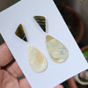 1 Card Of Natural Mother Of Pearl & Tiger Eye| Pear & Fancy Shape | Size:23-36mm - The LabradoriteKing