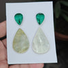 1 Card Of Natural Mother Of Pearl & Malachite| Pear Shape | Size:14-43mm - The LabradoriteKing