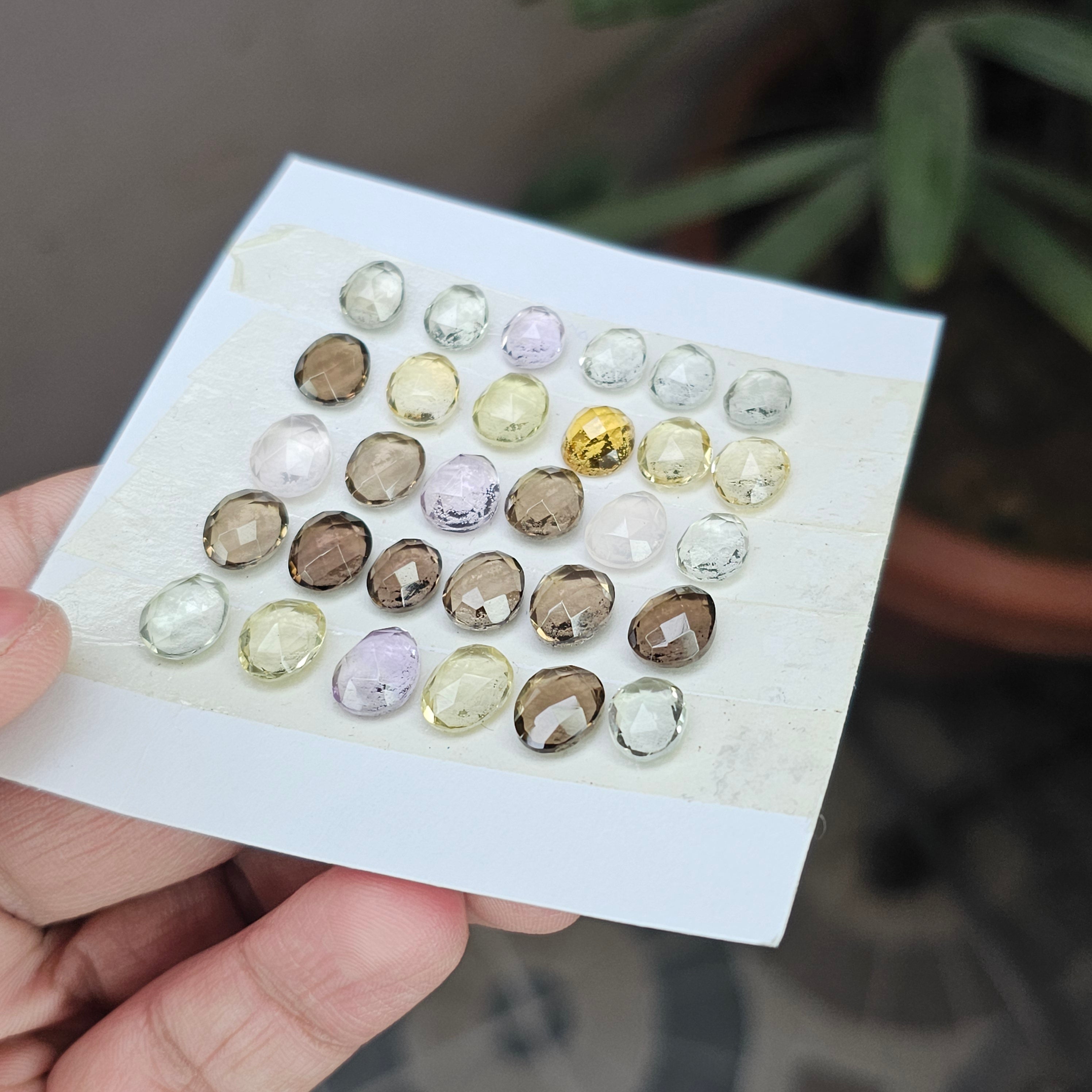 1 Card Of Natural Mix Quartz Rosecut| Mix Shape | Size: 7-10mm - The LabradoriteKing