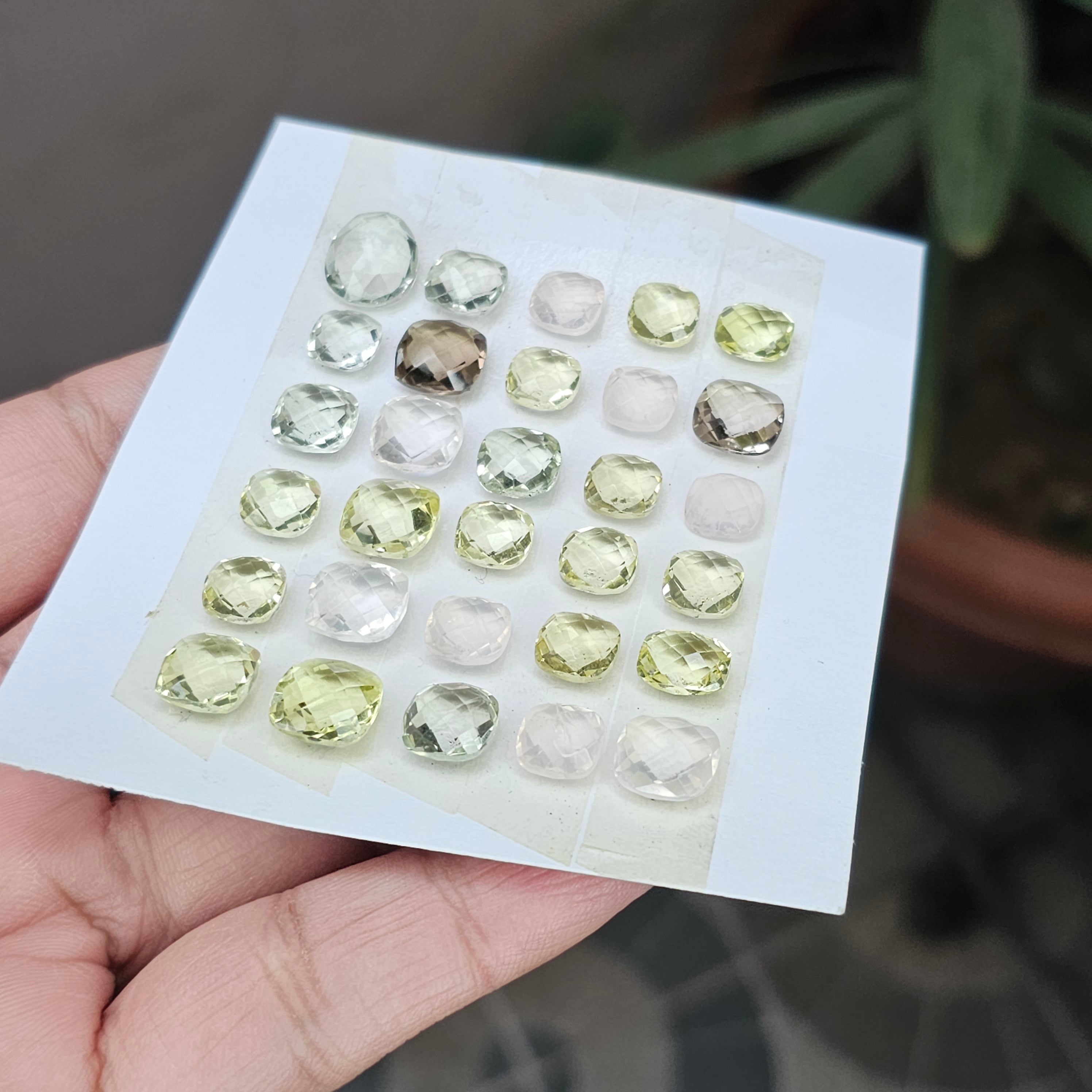 1 Card Of Natural Mix Quartz Rosecut| Mix Shape | Size: 8-14mm - The LabradoriteKing