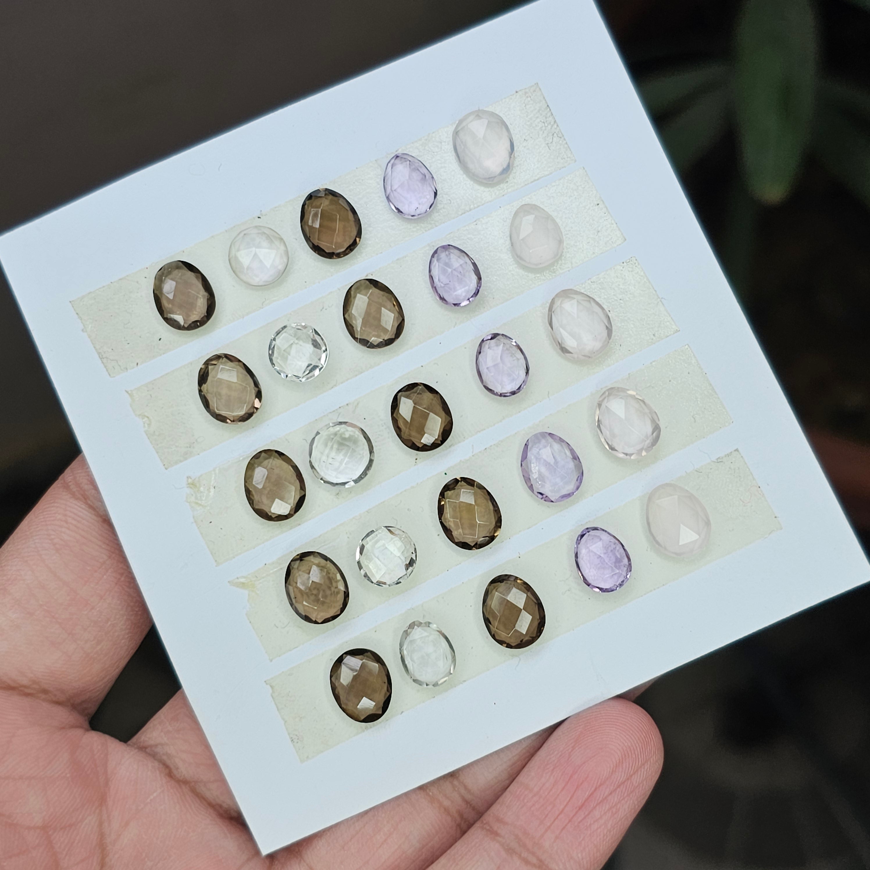 1 Card Of Natural Mix Quartz Rosecut| Mix Shape | Size: 7-10mm - The LabradoriteKing