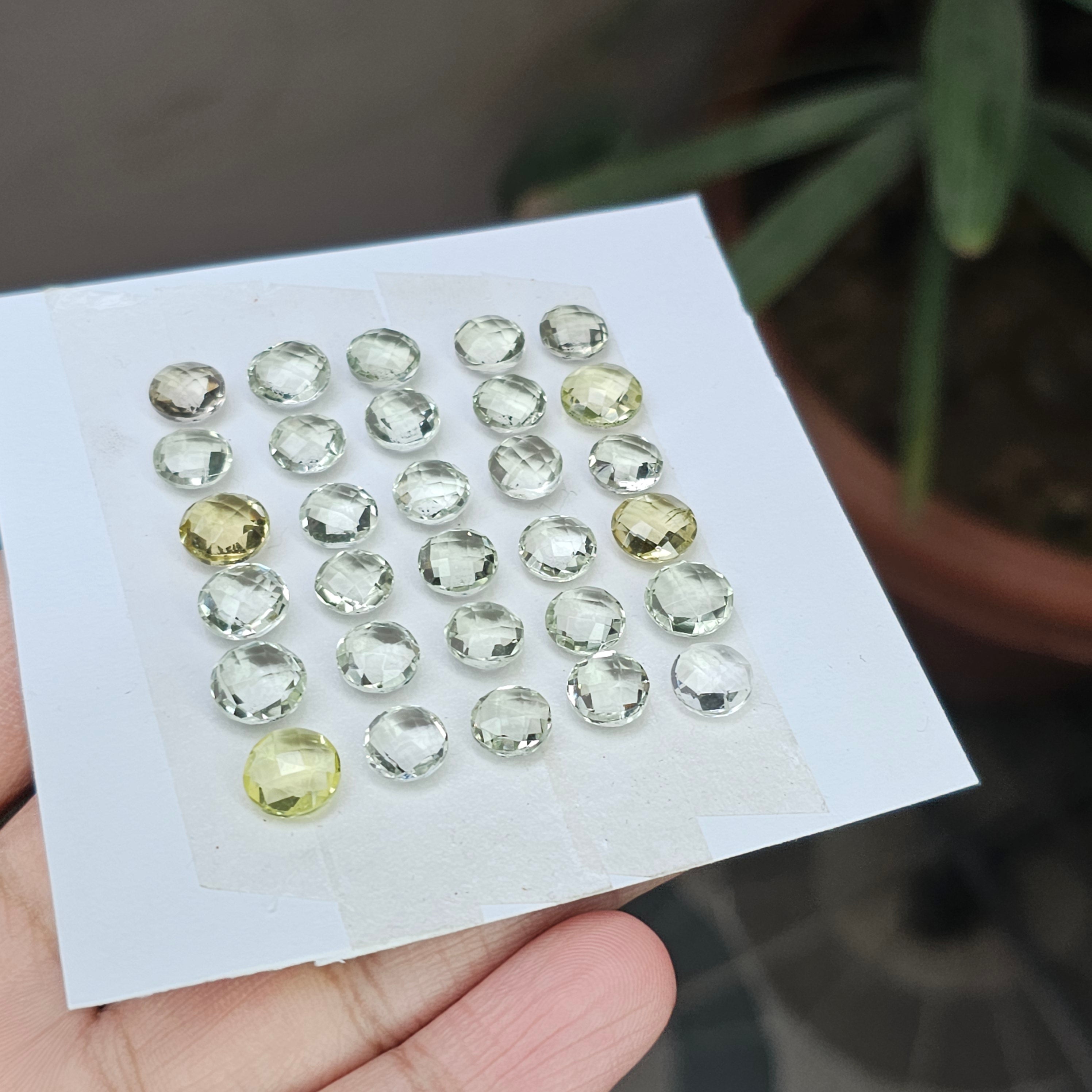 1 Card Of Natural Mix Quartz Rosecut| Round Shape | Size: 8-9mm - The LabradoriteKing