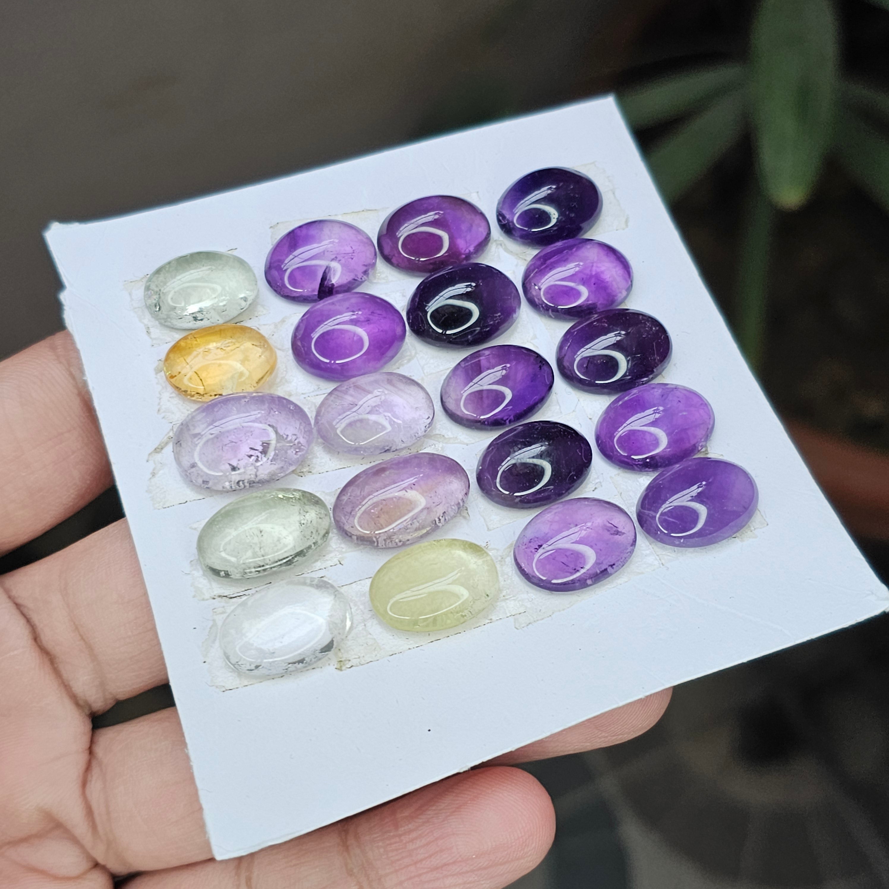 1 Card Of Natural Mix Quartz Rosecut| Oval Shape| Size: 11-18mm - The LabradoriteKing