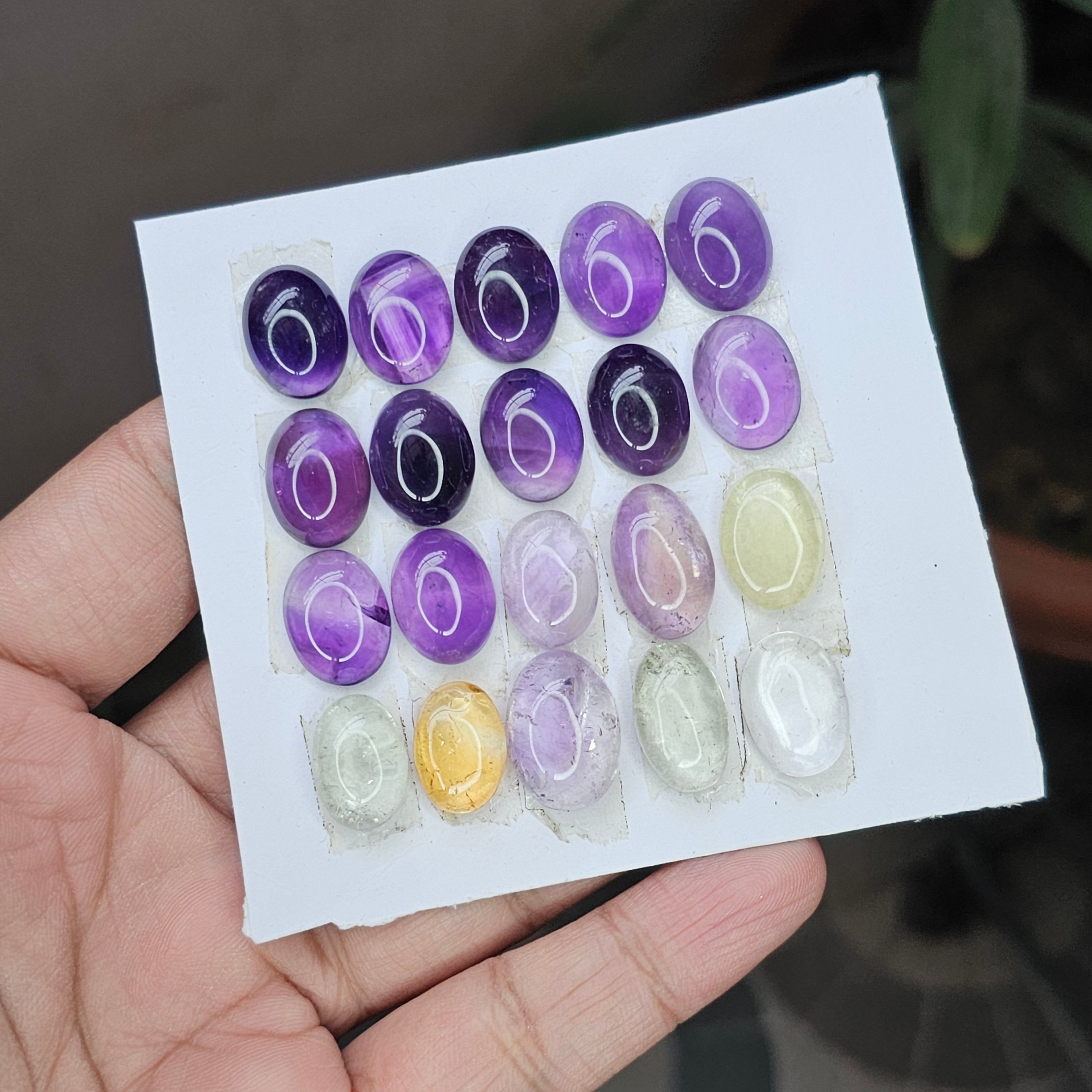 1 Card Of Natural Mix Quartz Rosecut| Oval Shape| Size: 11-18mm - The LabradoriteKing