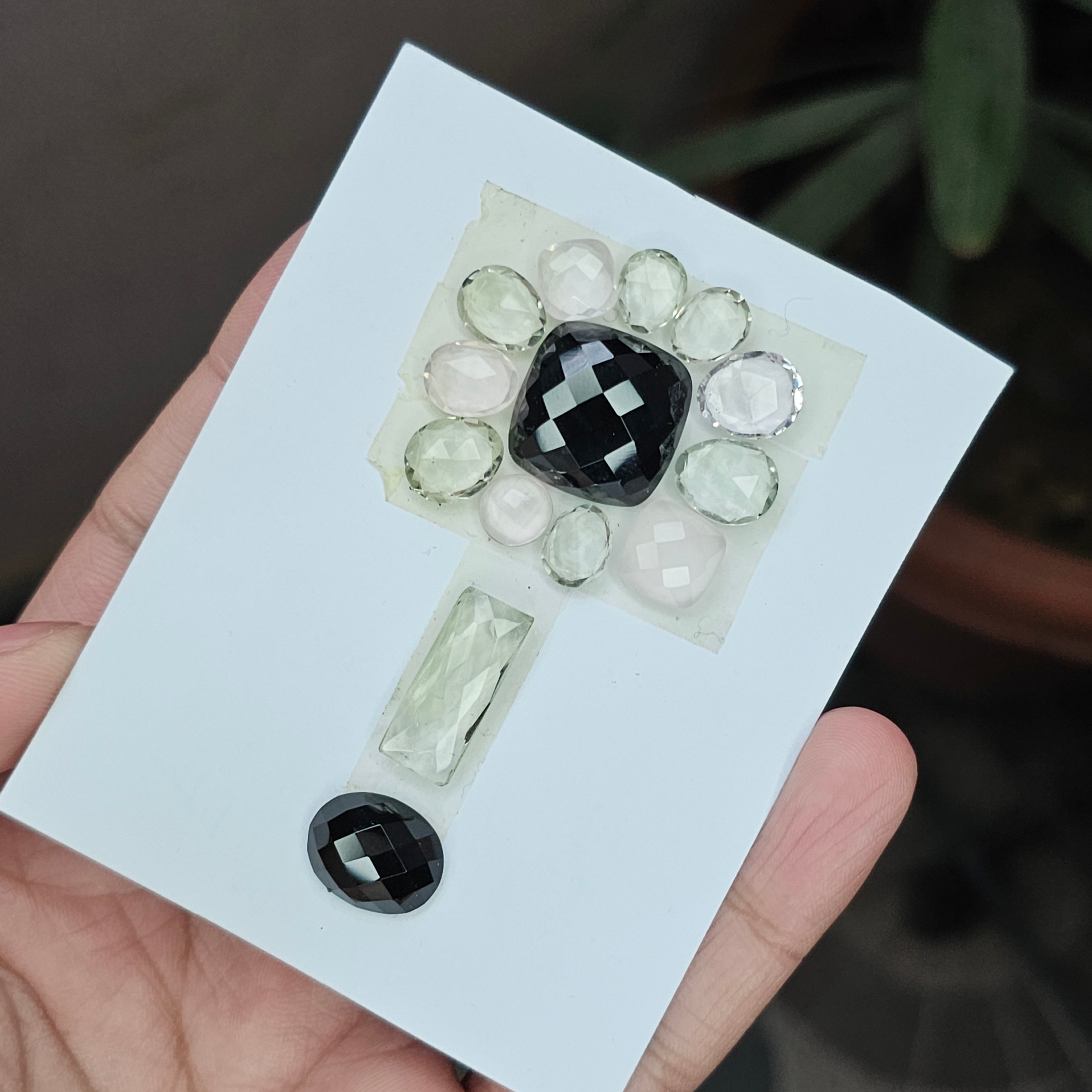 1 Card Of Natural Mix Quartz Rosecut| Mix Shape| Size: 8-20mm - The LabradoriteKing