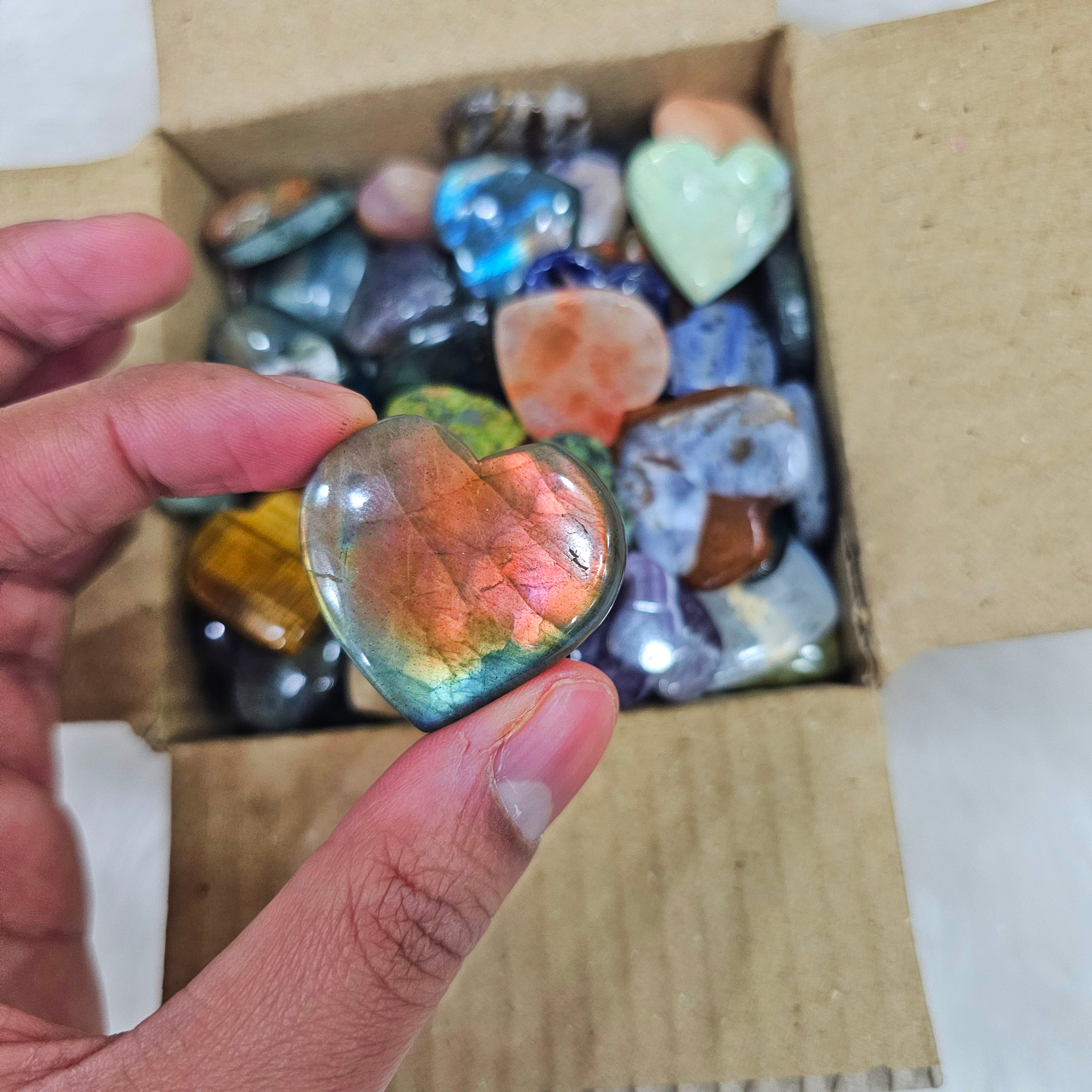 60 Pcs assortment of Crystal Hearts | 1"Inches - 2" Inches | Valentine's Day offer - The LabradoriteKing