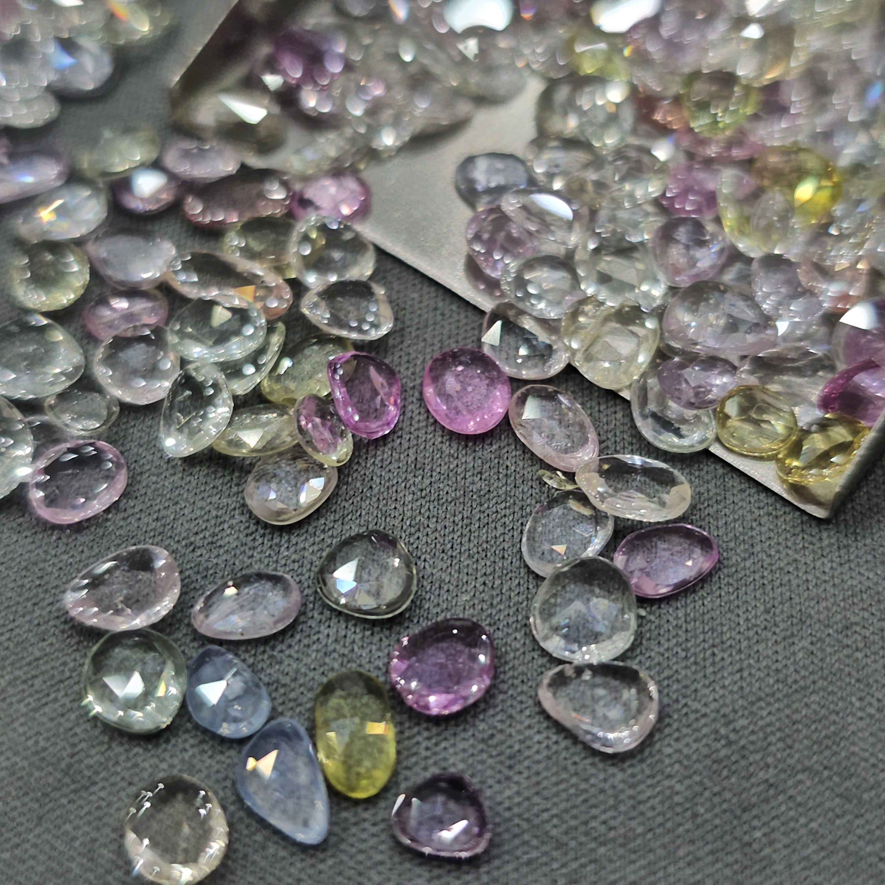 20 Pcs Natural Sapphire Rosecut | 4-7mm Pastel colour Ceylon Mined - The LabradoriteKing