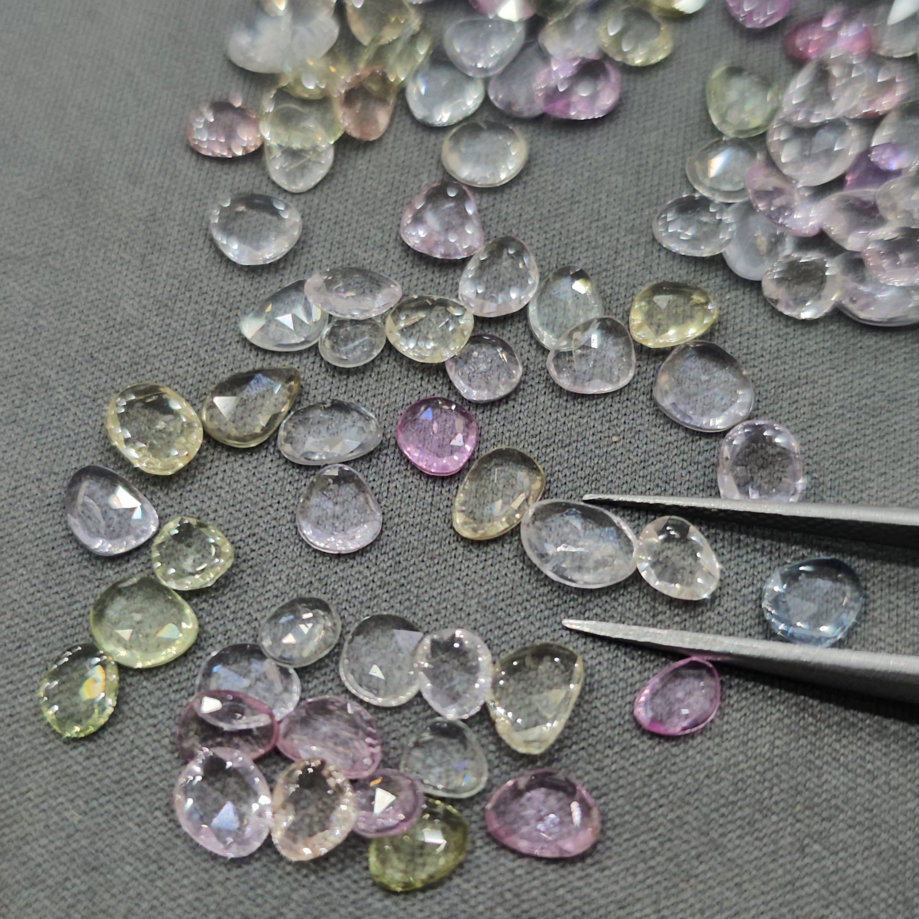 20 Pcs Natural Sapphire Rosecut | 4-7mm Pastel colour Ceylon Mined - The LabradoriteKing