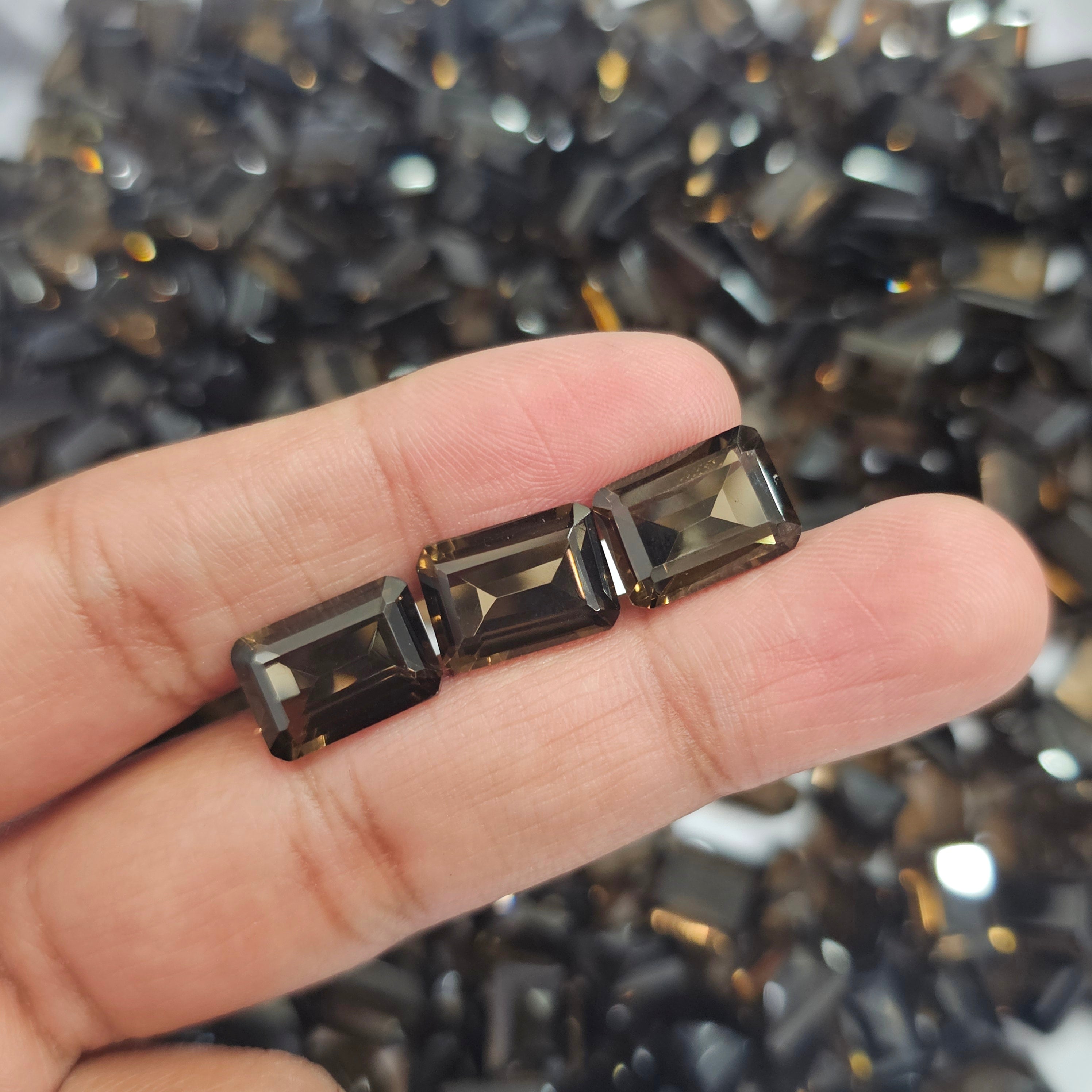 40 Pcs Natural Smoky Quartz |  Emerald Cuts |14mm and 12mm - The LabradoriteKing