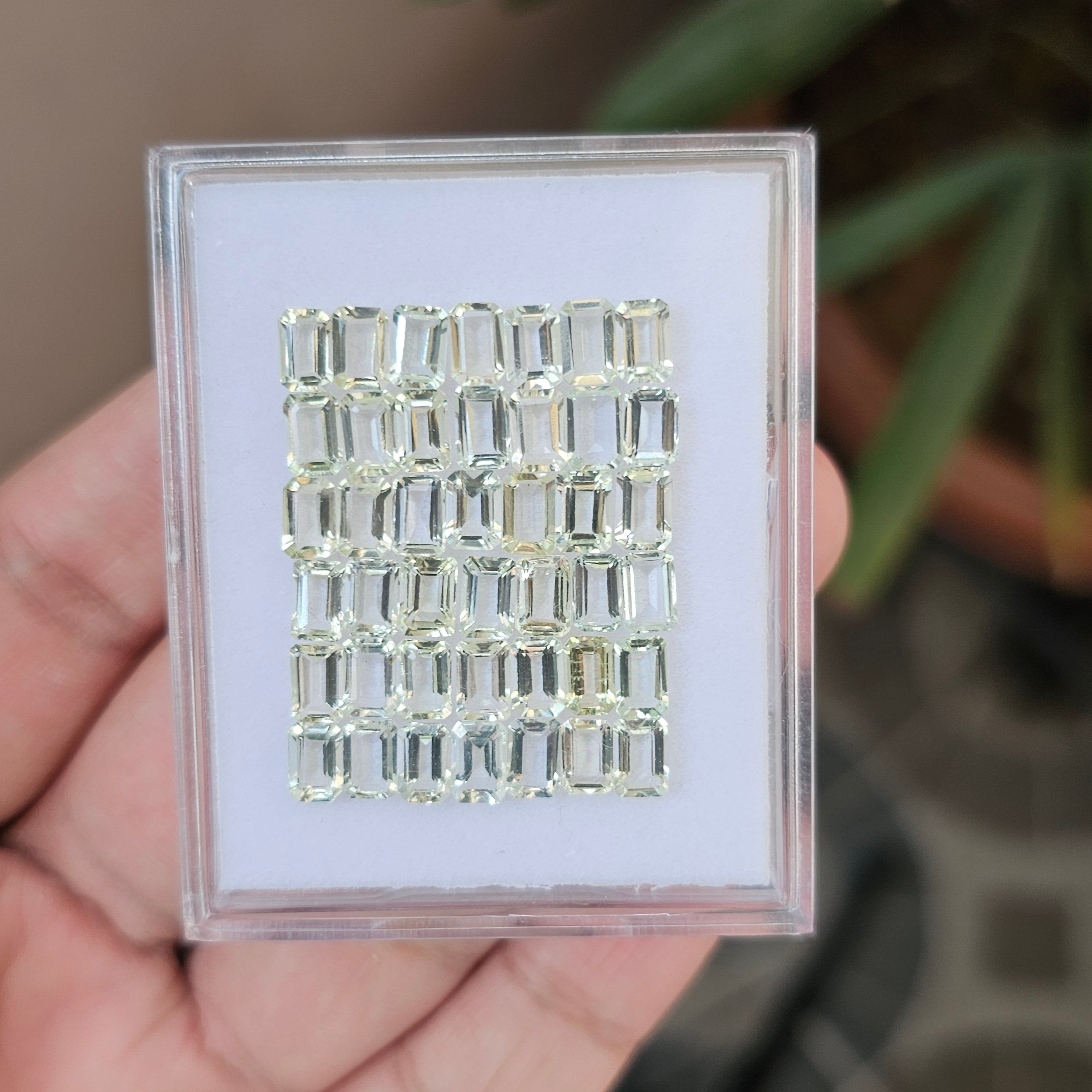 42 Pcs Of Natural Heliodor Faceted |Rectangle Shape| Size: 4x6mm - The LabradoriteKing