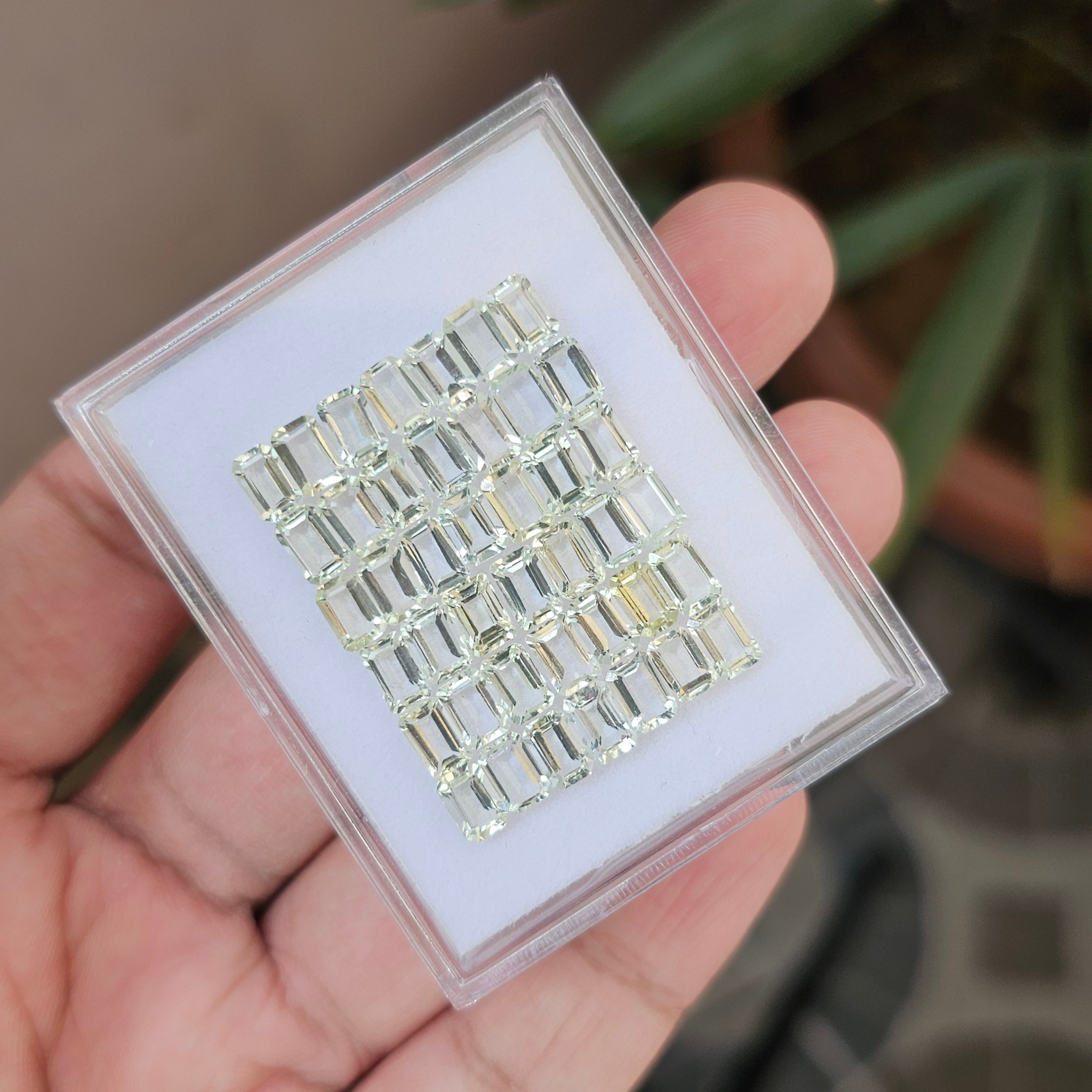 42 Pcs Of Natural Heliodor Faceted |Rectangle Shape| Size: 4x6mm - The LabradoriteKing