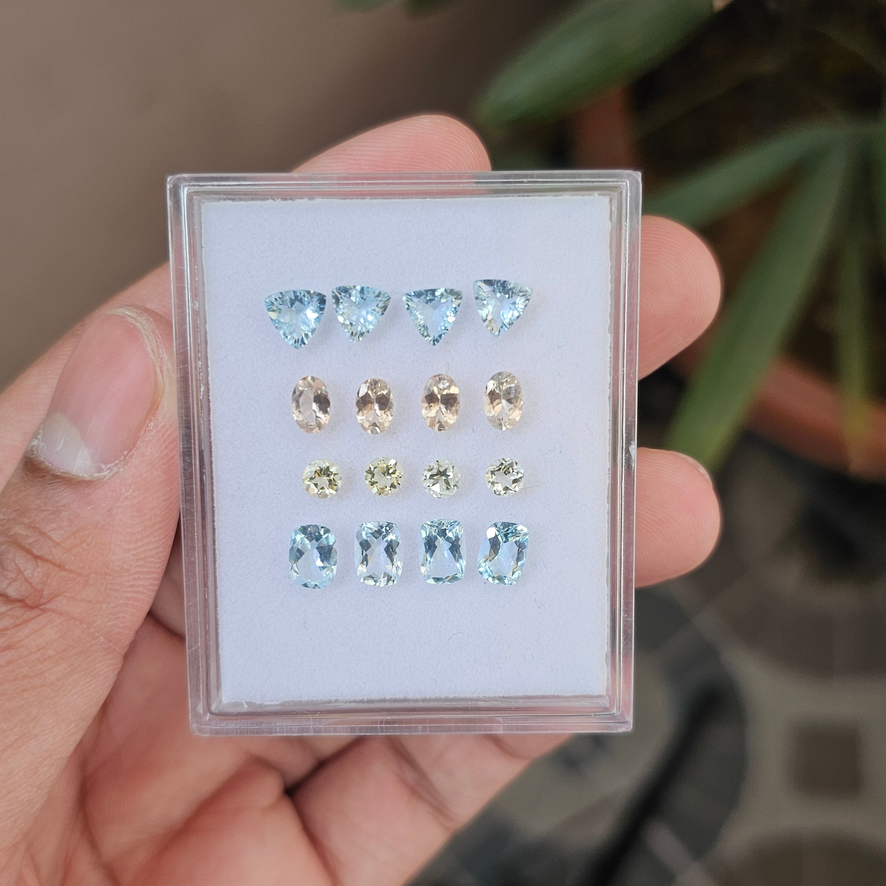 16 Pcs Of Natural Heliodor,Aquamarine & Morganite Faceted |Mix Shape| Size: 4-7mm - The LabradoriteKing