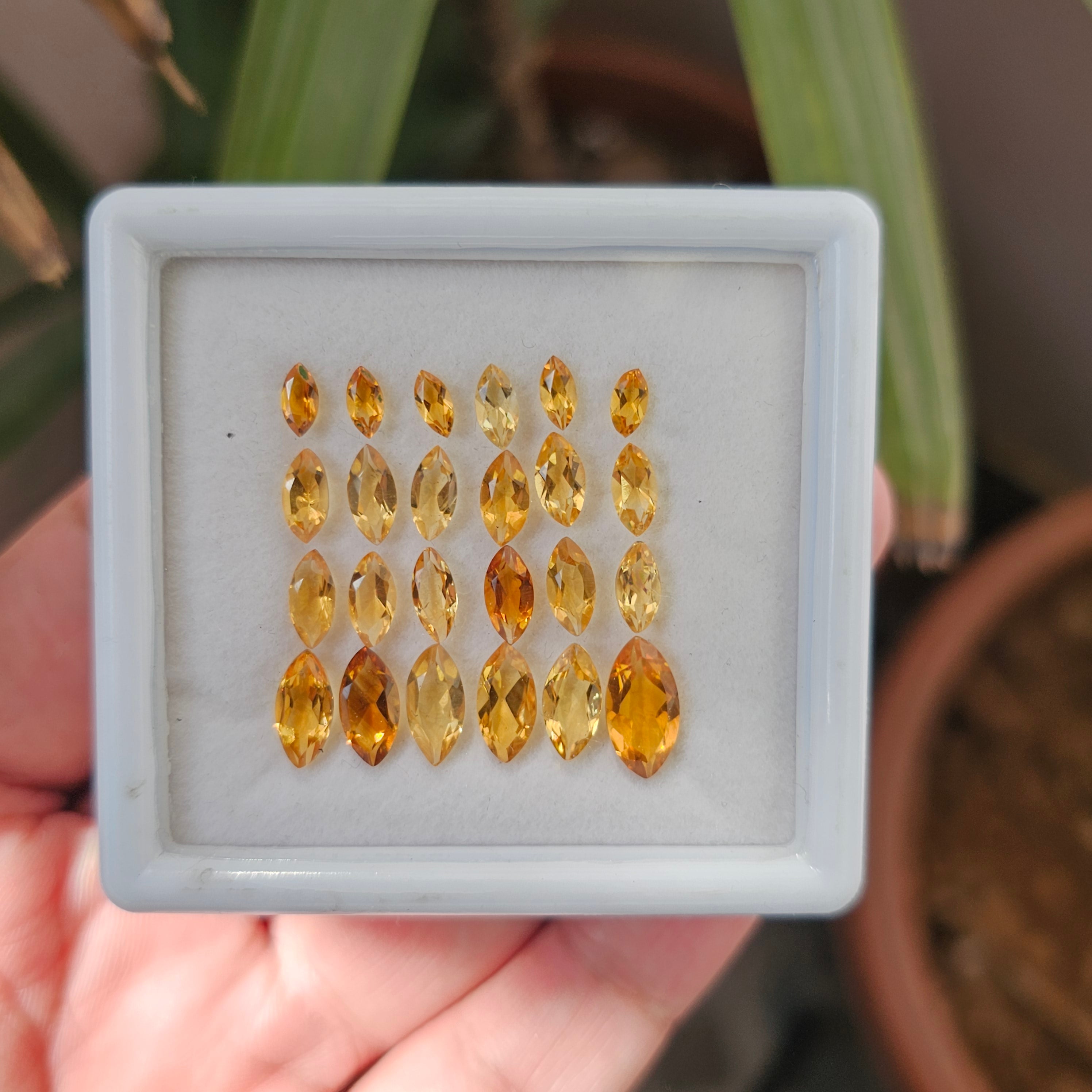 24 Pcs Of Natural Citrine Faceted | Marquise| Size:6-12mm - The LabradoriteKing