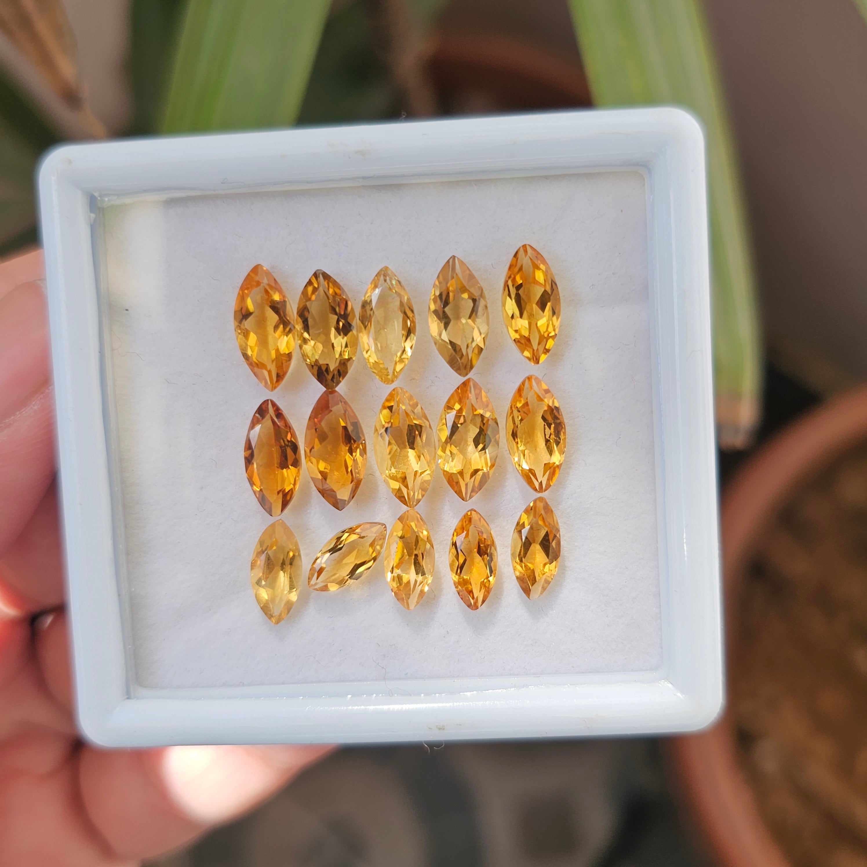 15 Pcs Of Natural Citrine Faceted |Marquise| Size:10-12mm - The LabradoriteKing