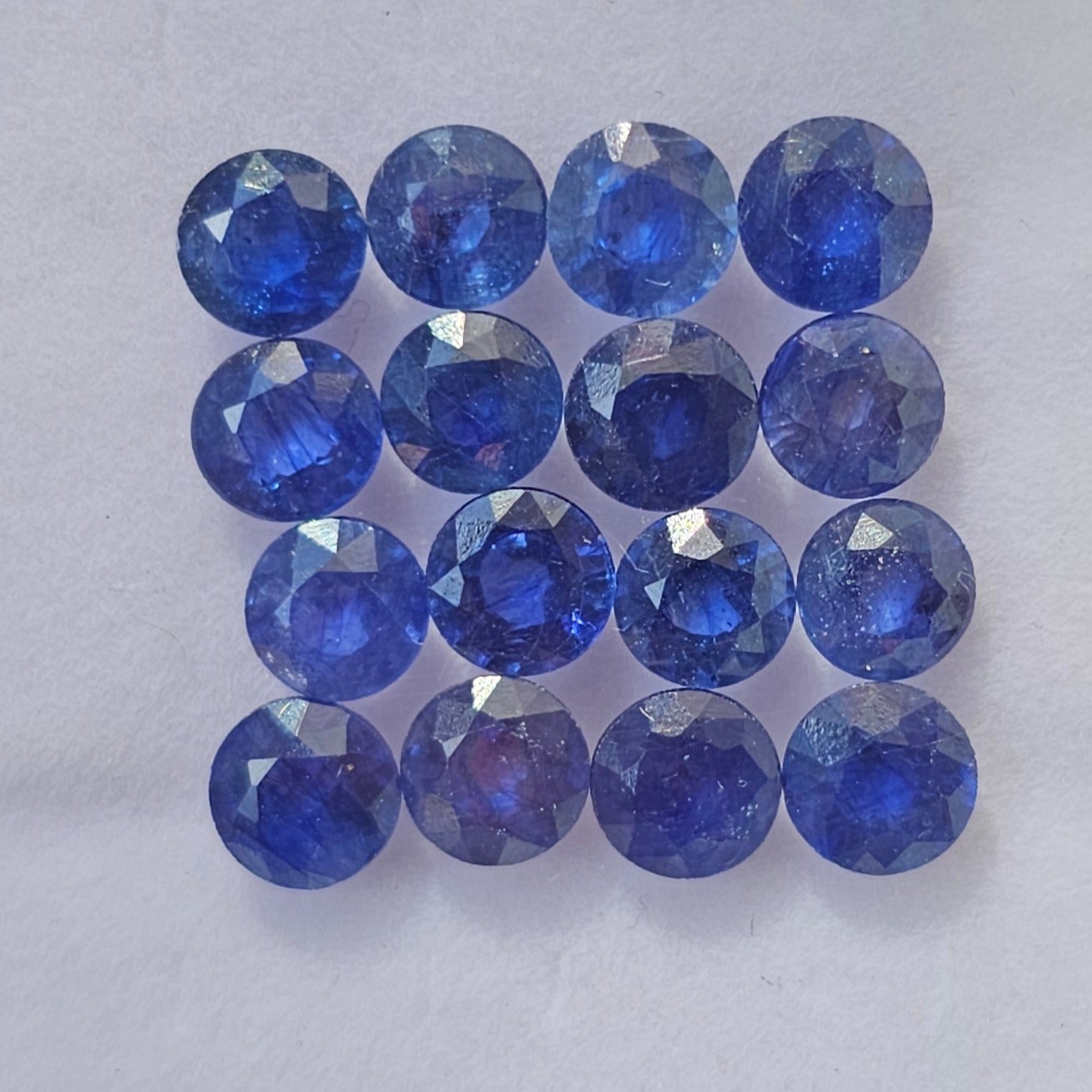 16 Pcs Of Natural Blue Sapphire Faceted |Round | Size:6mm - The LabradoriteKing