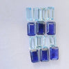 16 Pcs Of Natural Blue Sapphire & & Blue Topaz Faceted |Rectangle| Size:6x4mm - The LabradoriteKing