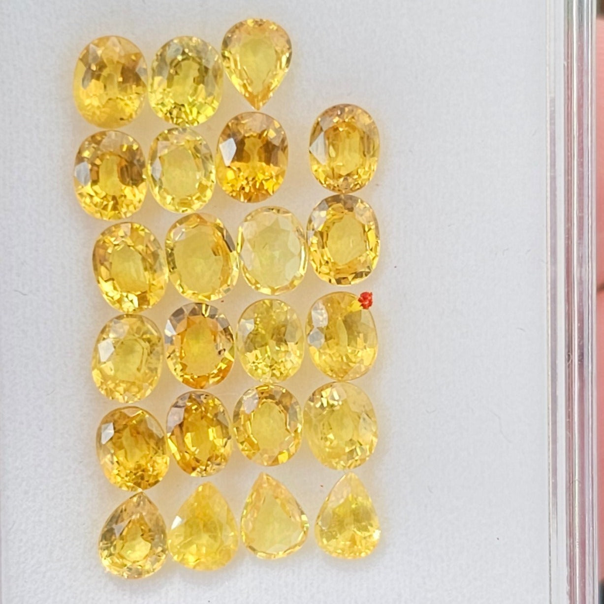 23 Pcs Of Natural Yellow Sapphire Faceted |Pear & Oval|  Size:5x4mm - The LabradoriteKing