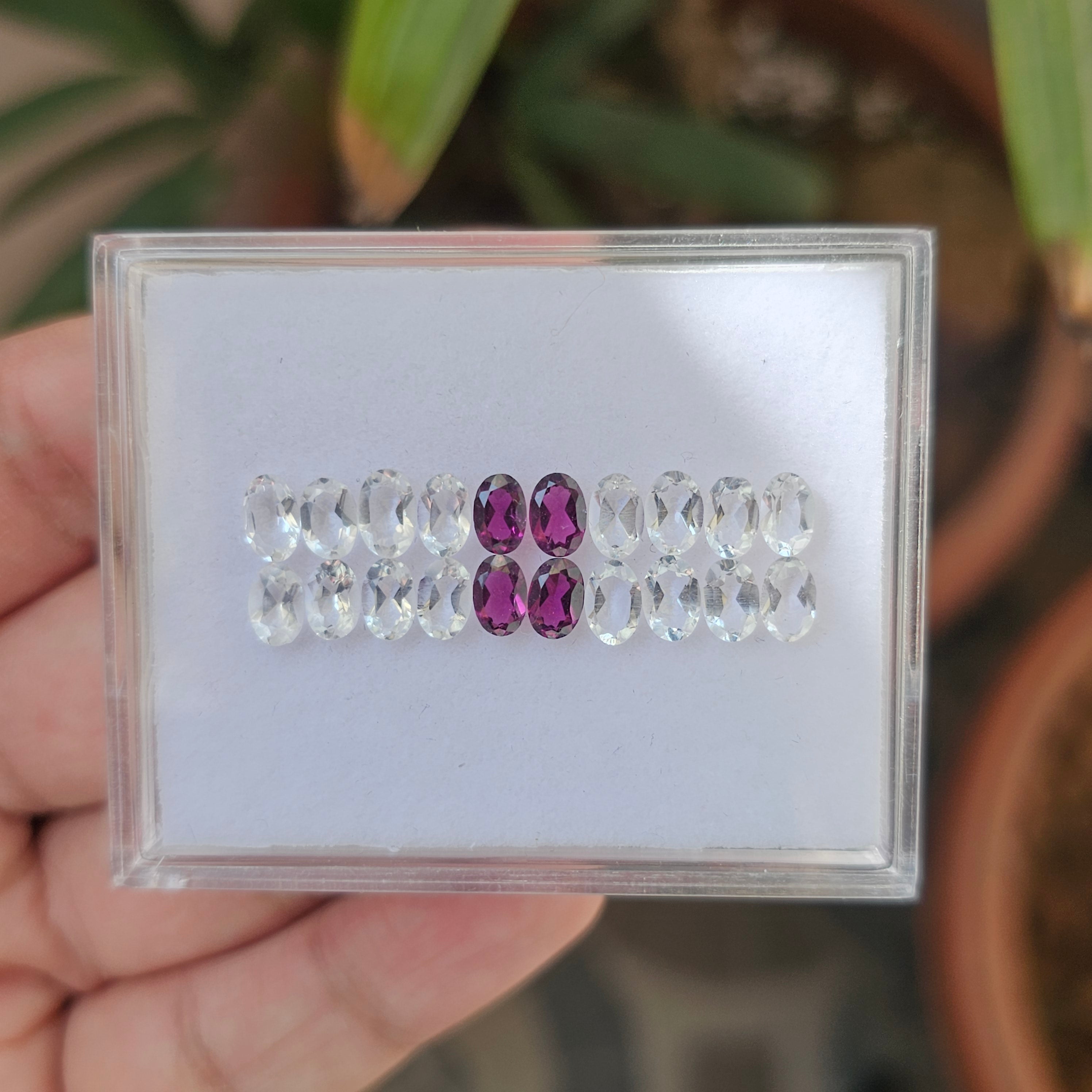 20 Pcs Of Natural Crystal & Garnet Faceted |Oval|  Size:4x6mm - The LabradoriteKing