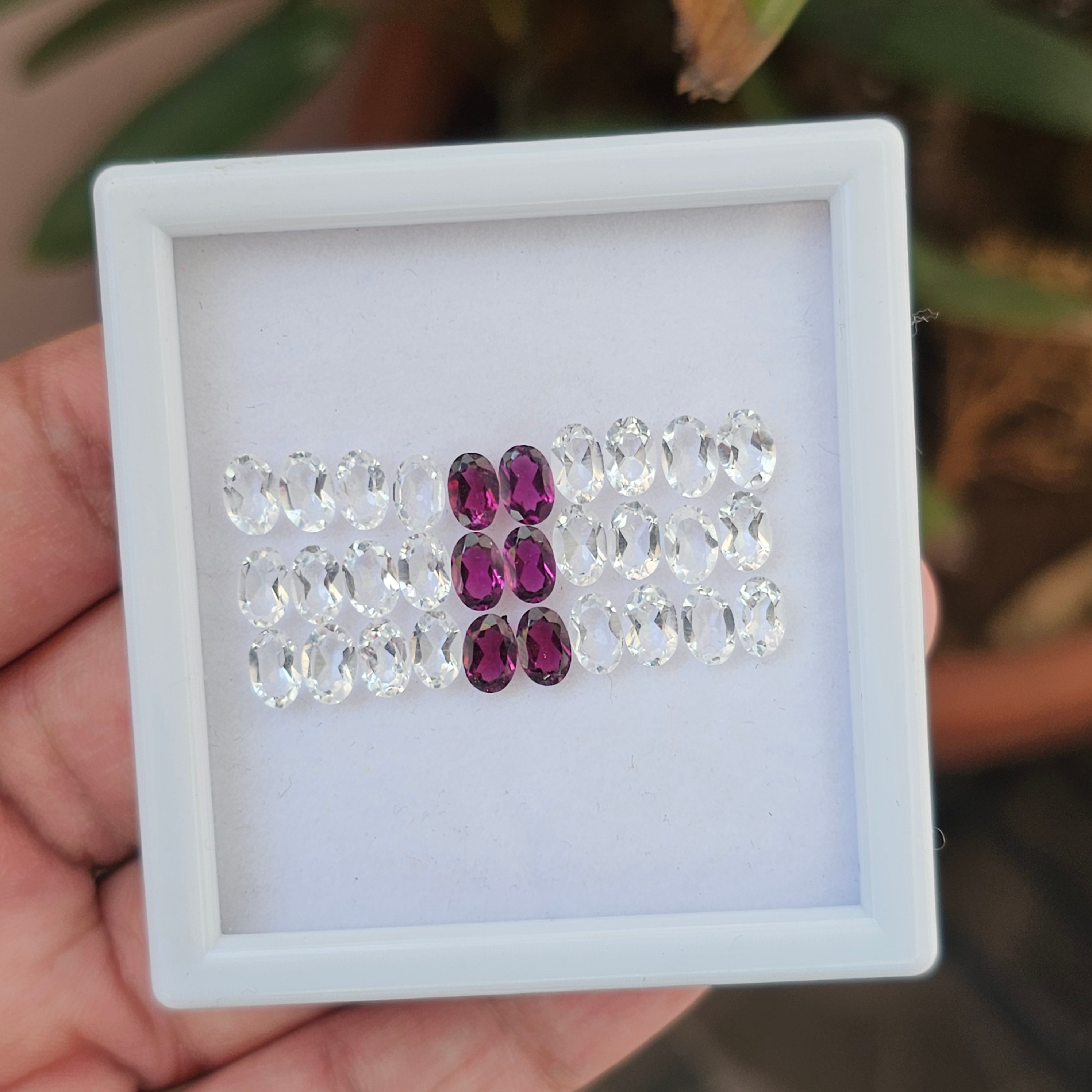 30 Pcs Of Natural Crystal & Garnet Faceted |Oval|  Size:4x6mm - The LabradoriteKing