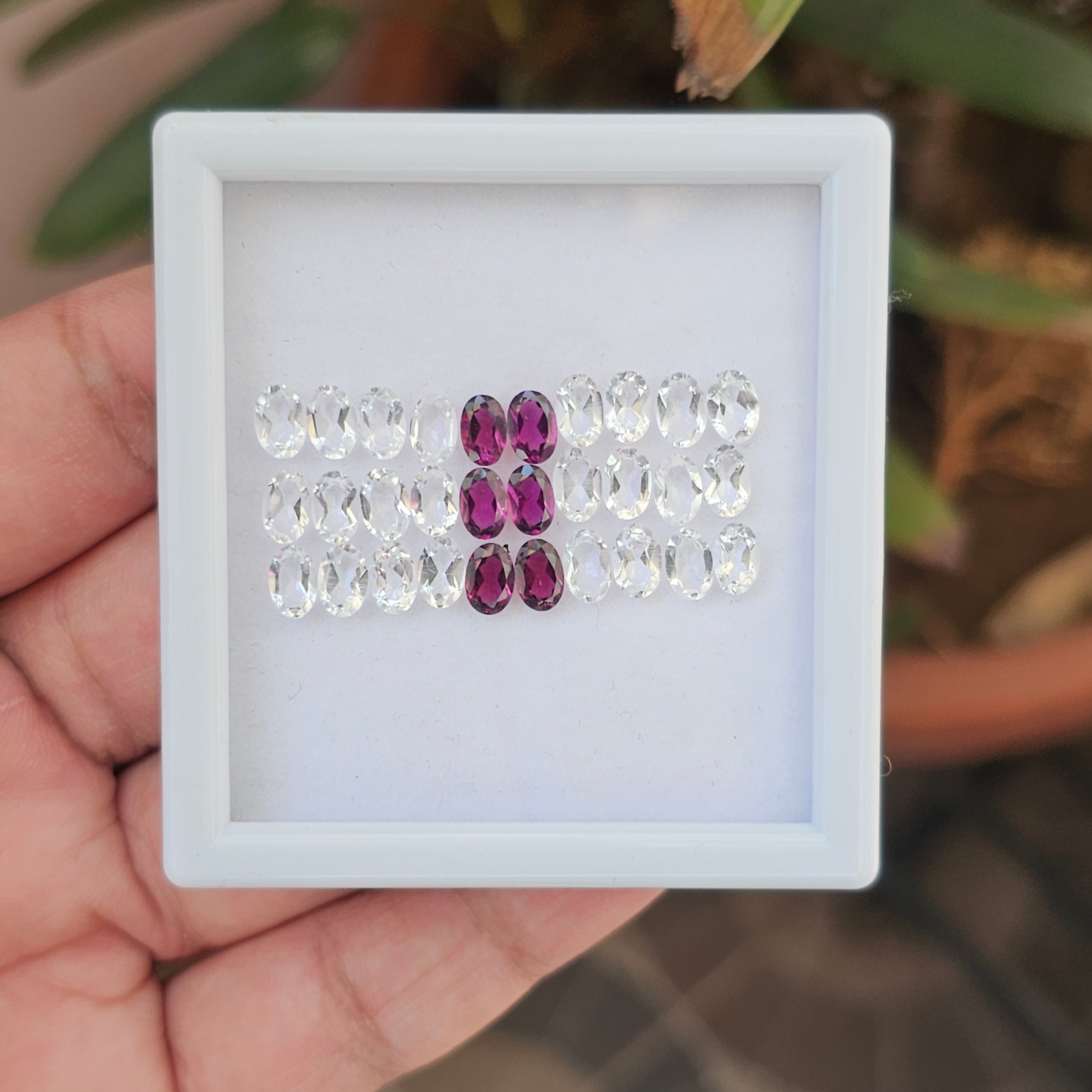 20 Pcs Of Natural Crystal & Garnet Faceted |Oval|  Size:4x6mm - The LabradoriteKing