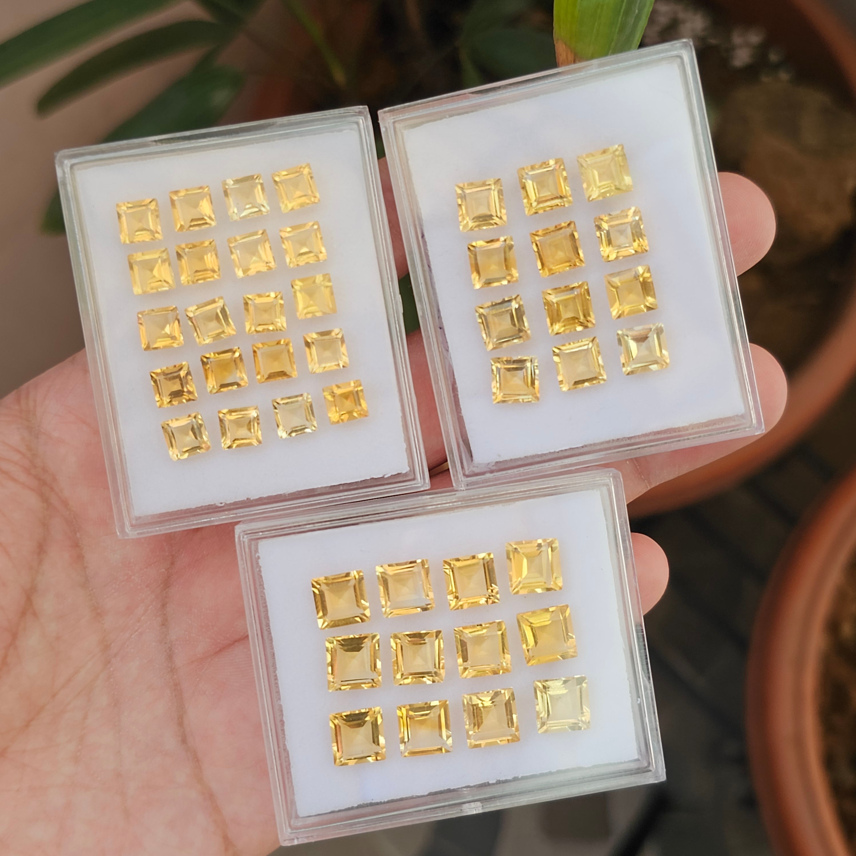 Natural Citrine Faceted | Square| Size:5mm To 11mm - The LabradoriteKing