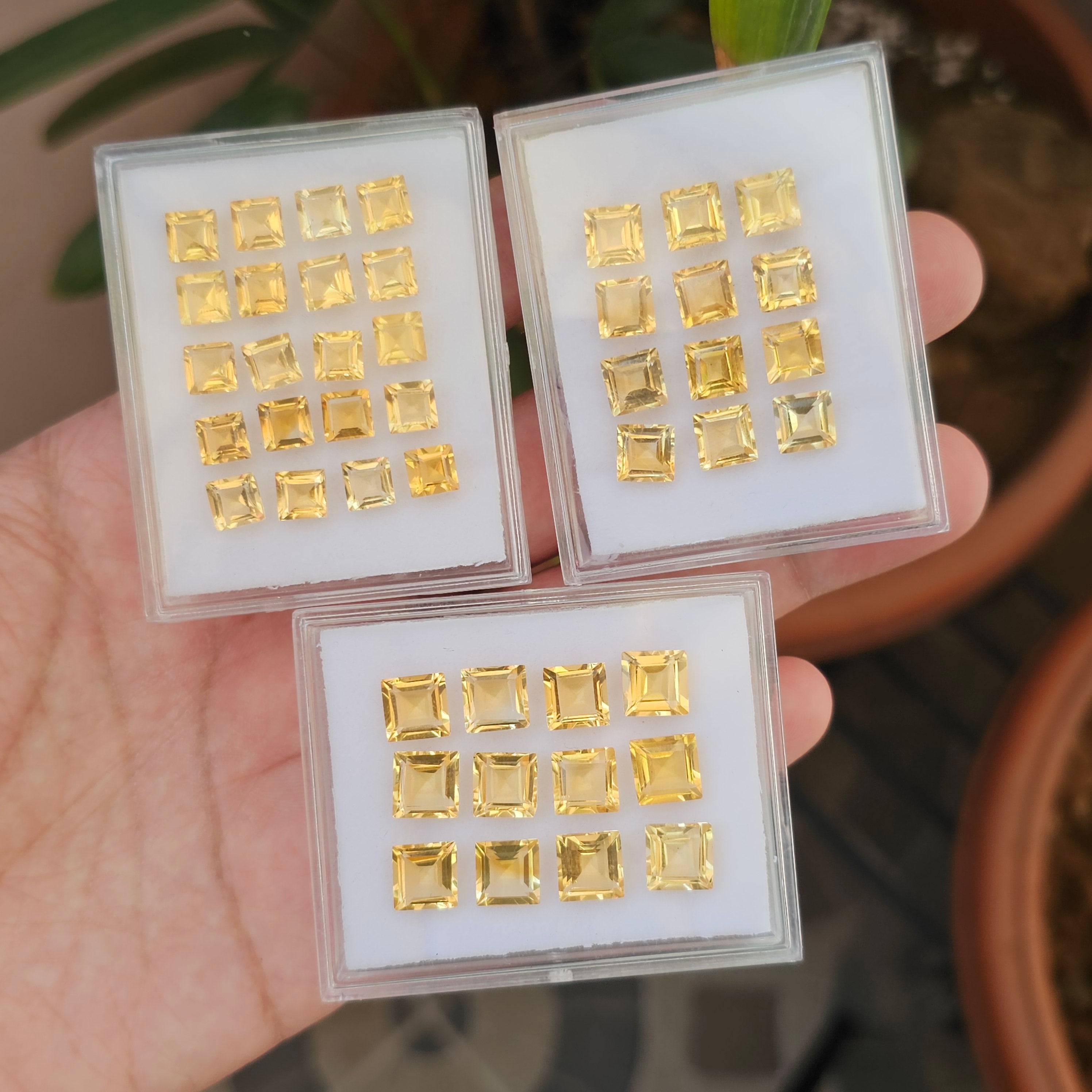 Natural Citrine Faceted | Square| Size:5mm To 11mm - The LabradoriteKing