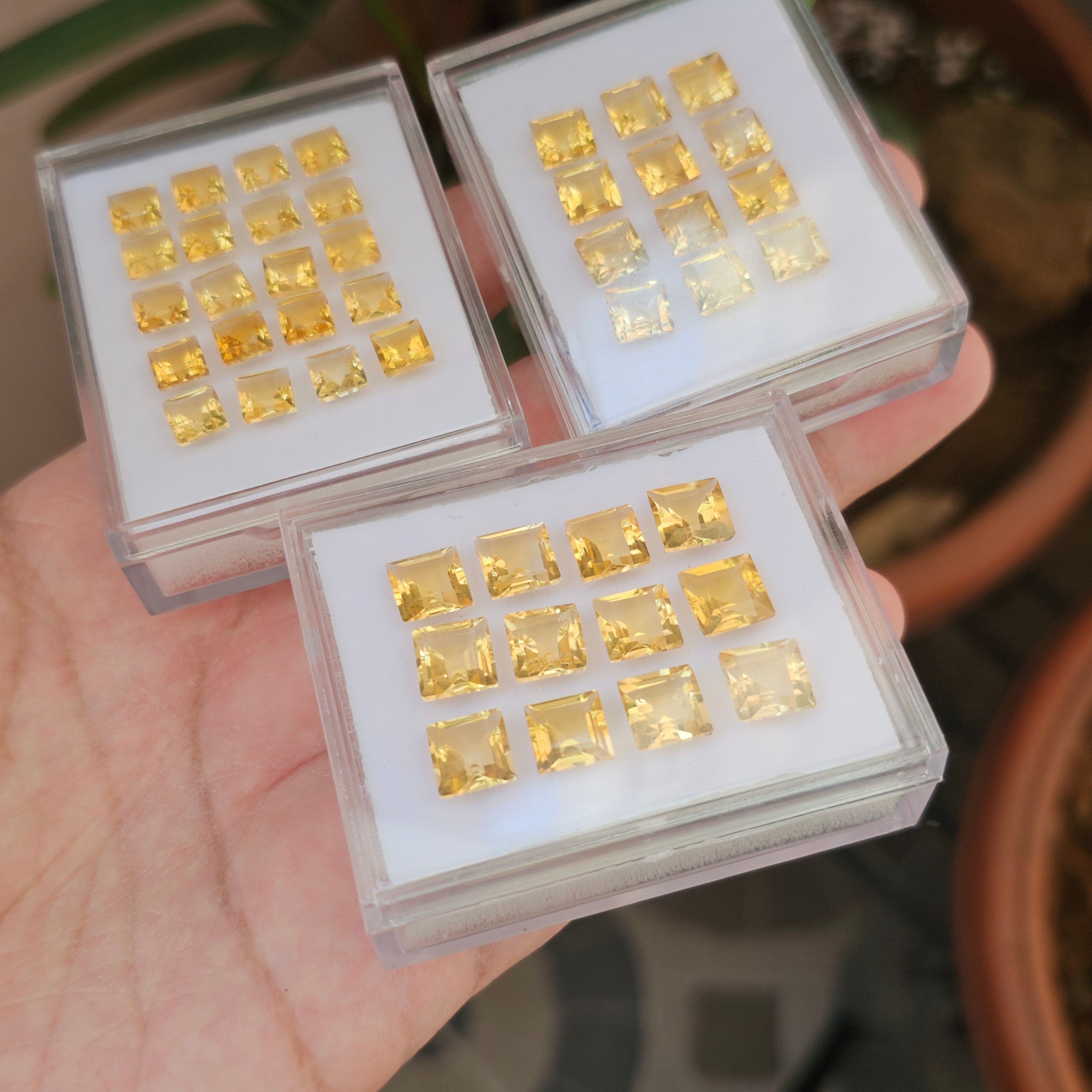 Natural Citrine Faceted | Square| Size:5mm To 11mm - The LabradoriteKing