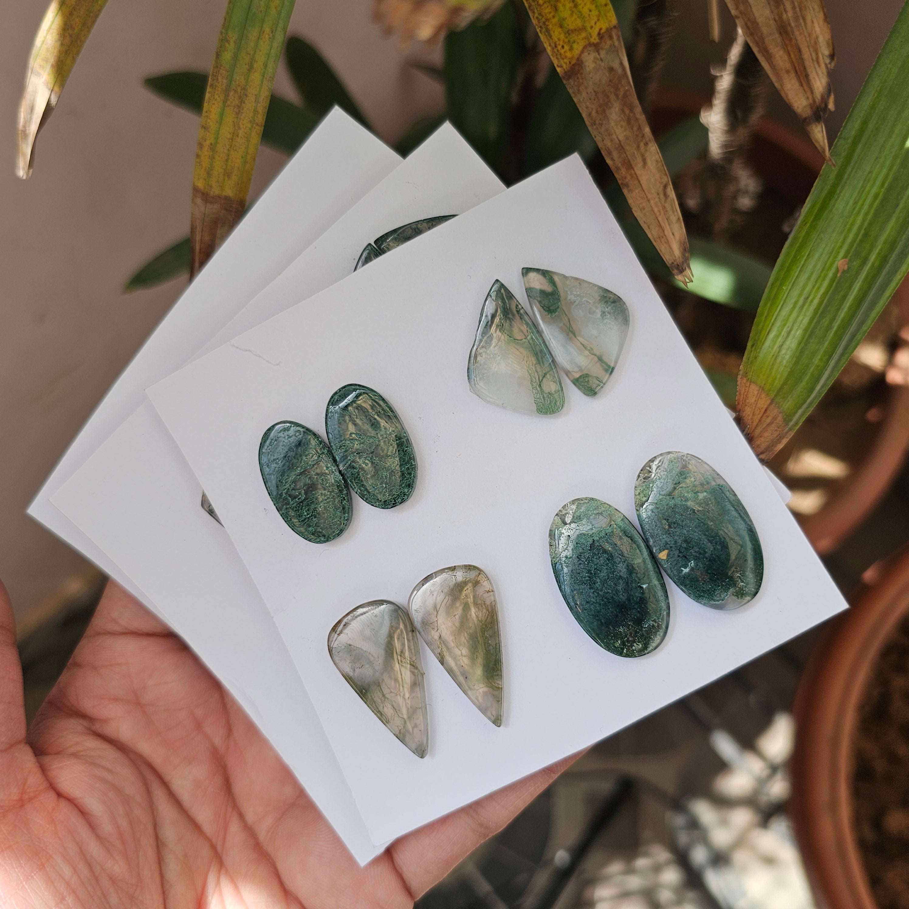 1 Card Of Natural Mass Agate Cabochon| Shape: Mix| Size:26-31mm - The LabradoriteKing