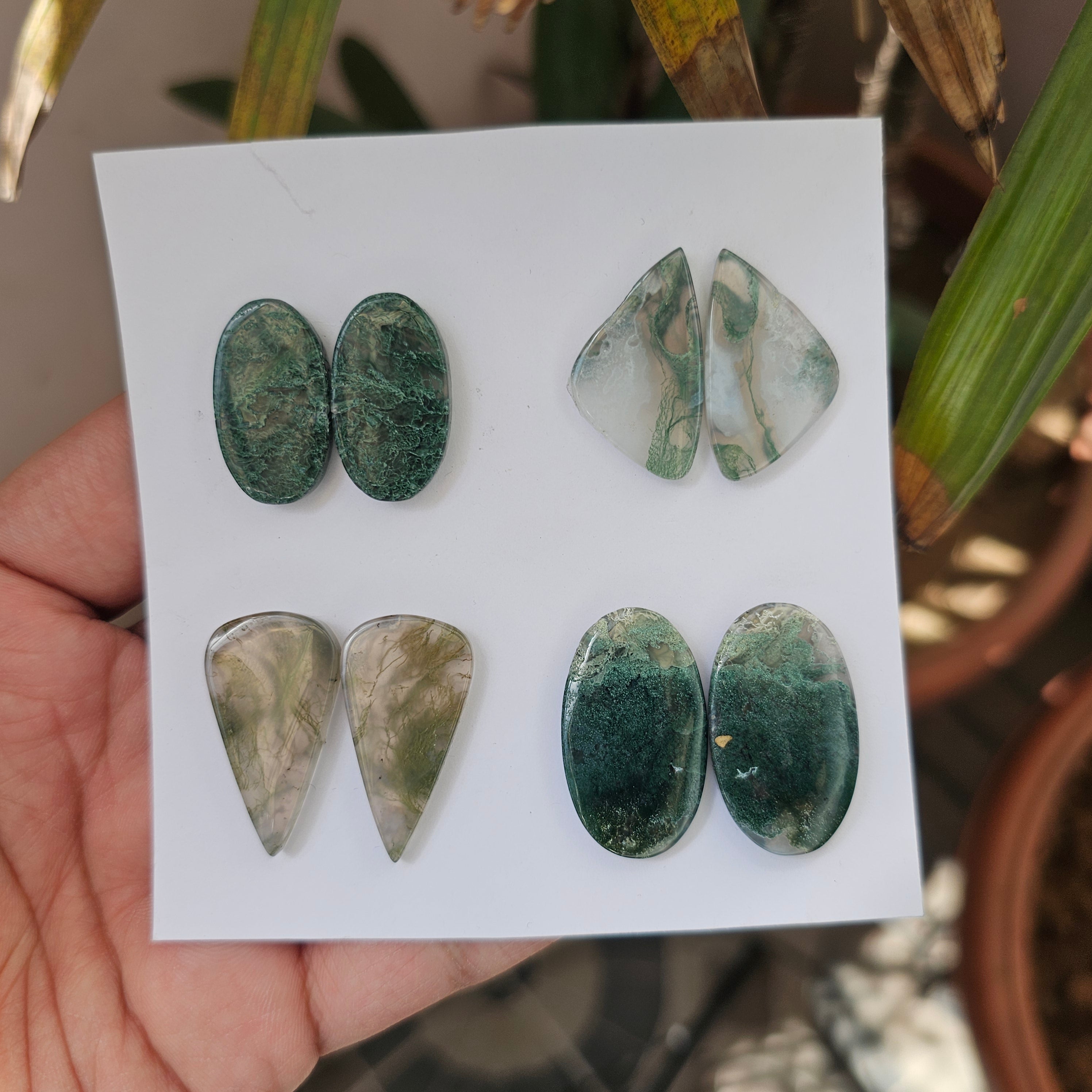 1 Card Of Natural Mass Agate Cabochon| Shape: Mix| Size:26-31mm - The LabradoriteKing