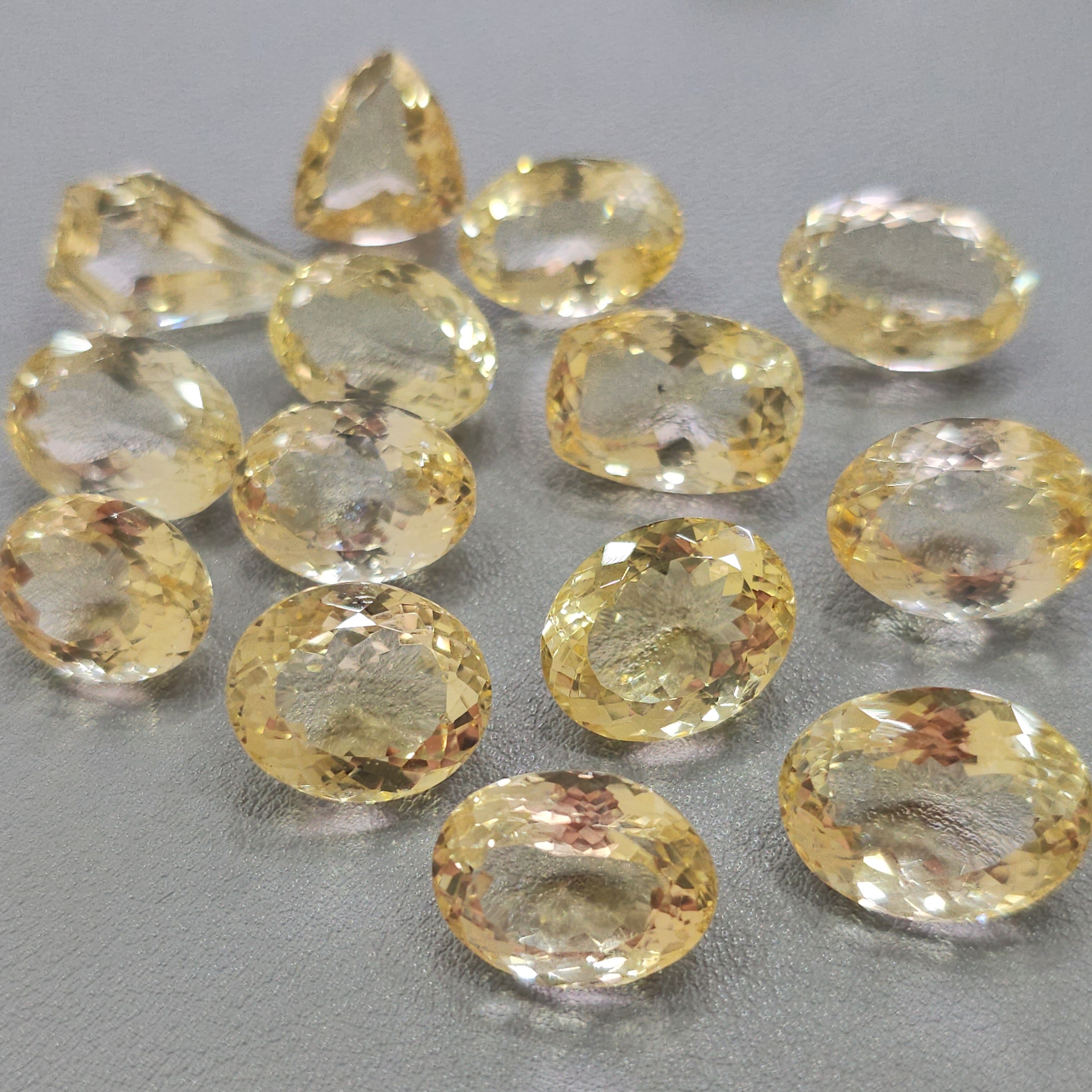 10 Pcs Indian Citrines unheated | 17mm to 22mm - The LabradoriteKing