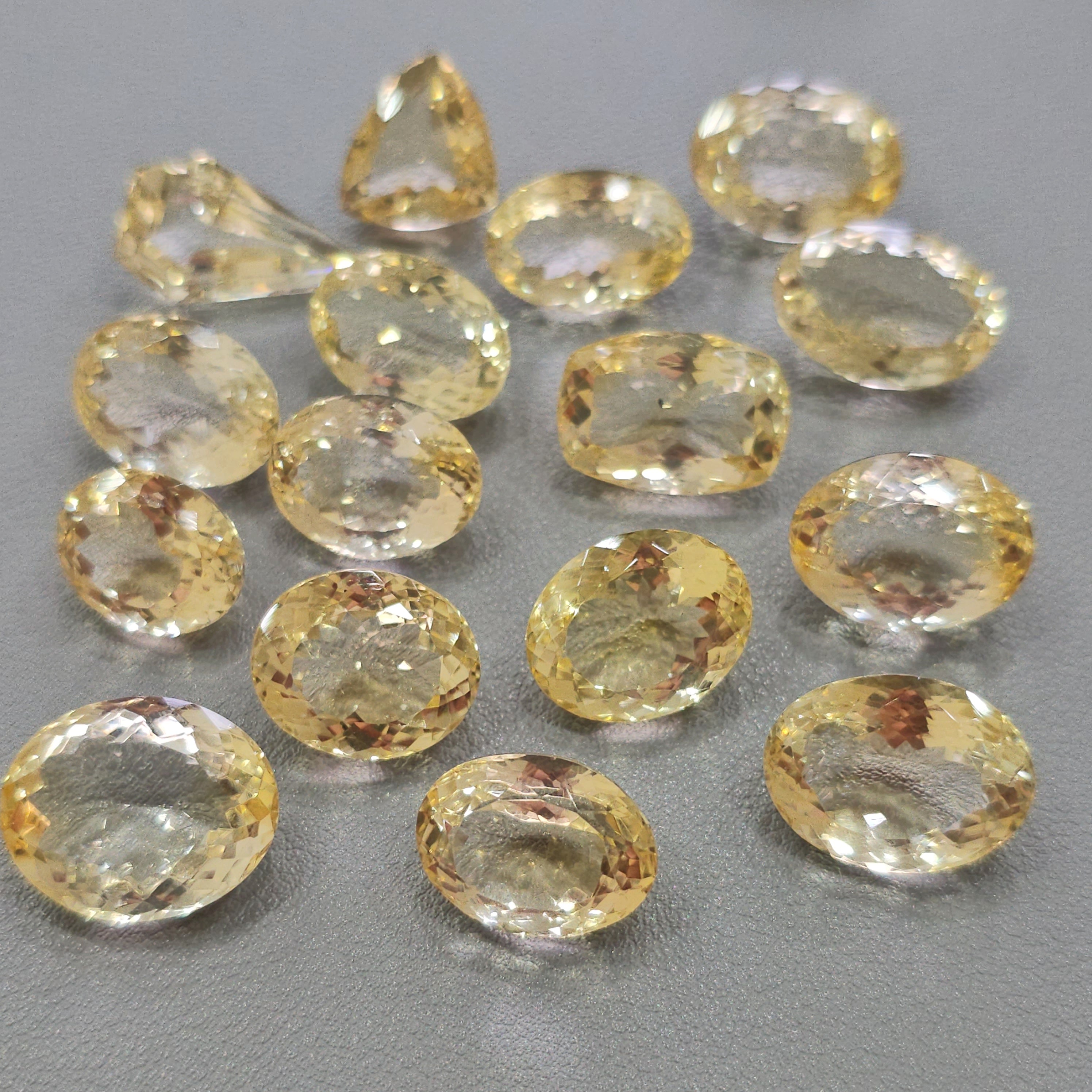 10 Pcs Indian Citrines unheated | 17mm to 22mm - The LabradoriteKing