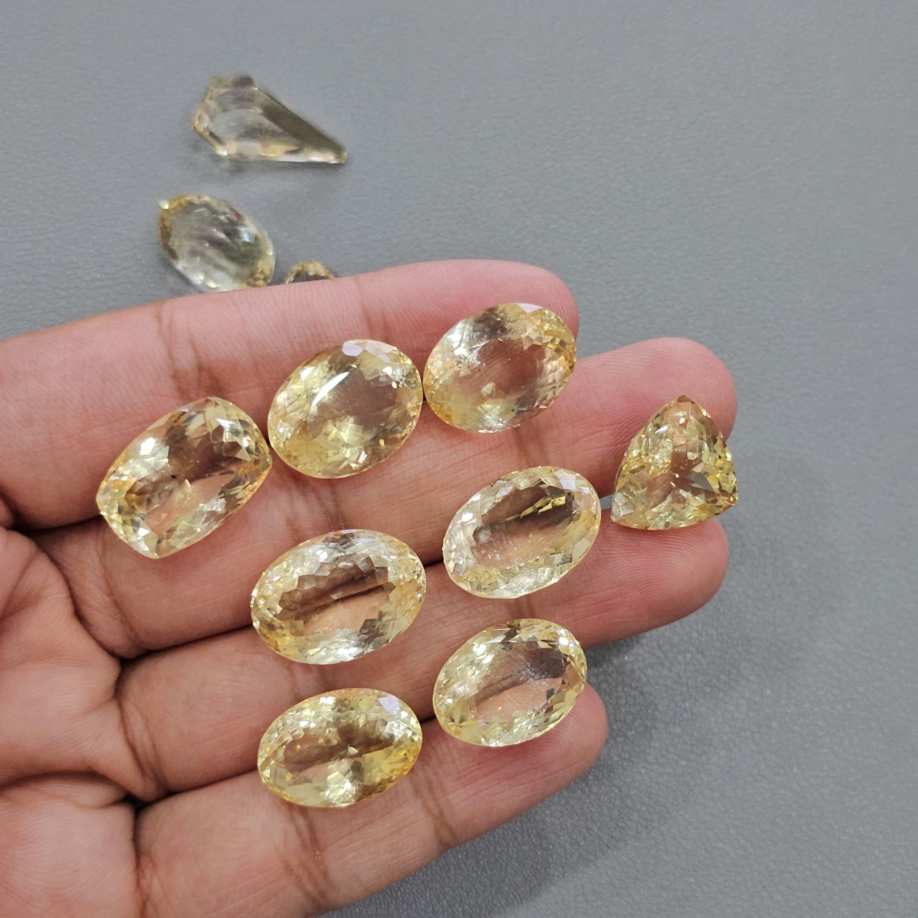 10 Pcs Indian Citrines unheated | 17mm to 22mm - The LabradoriteKing