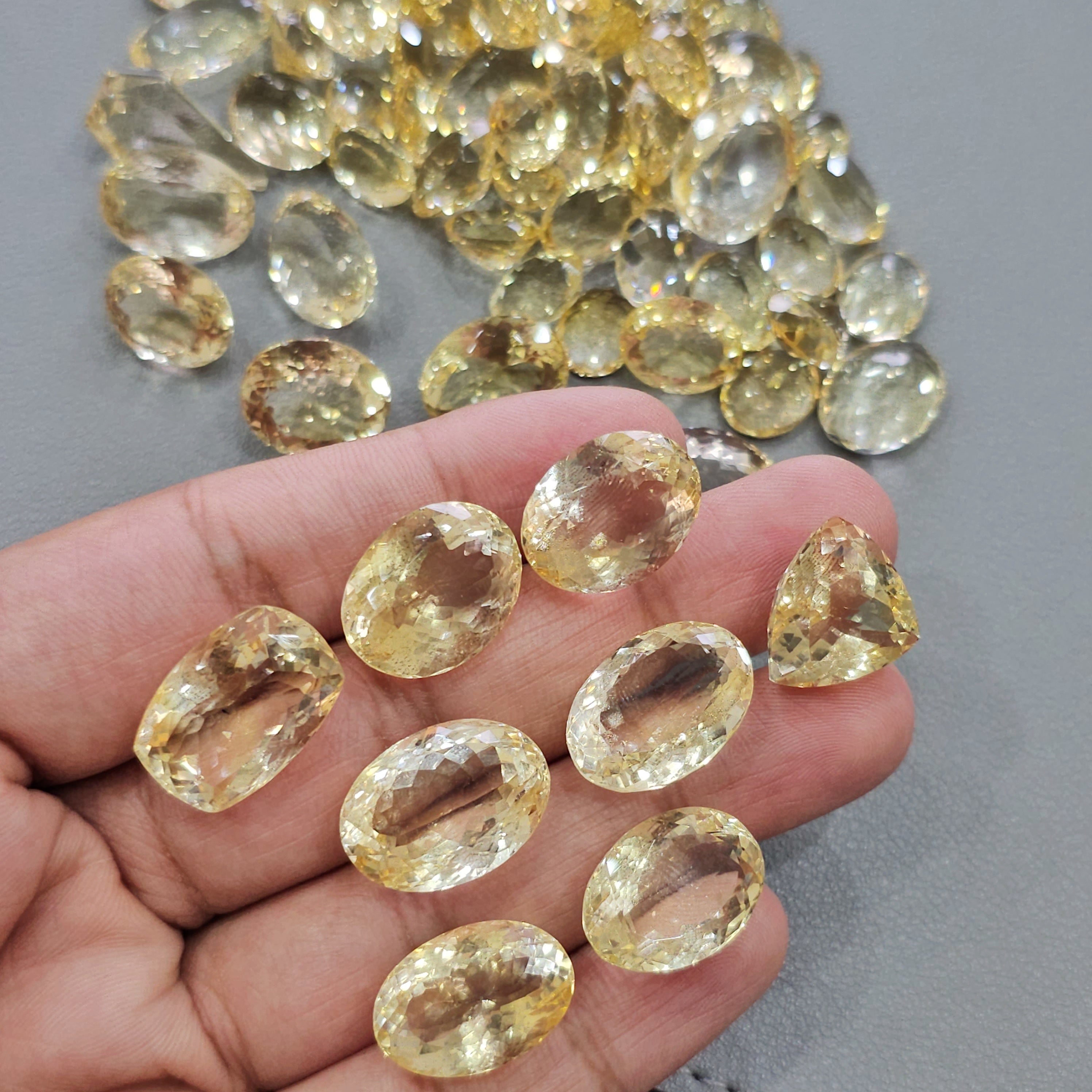 10 Pcs Indian Citrines unheated | 17mm to 22mm - The LabradoriteKing