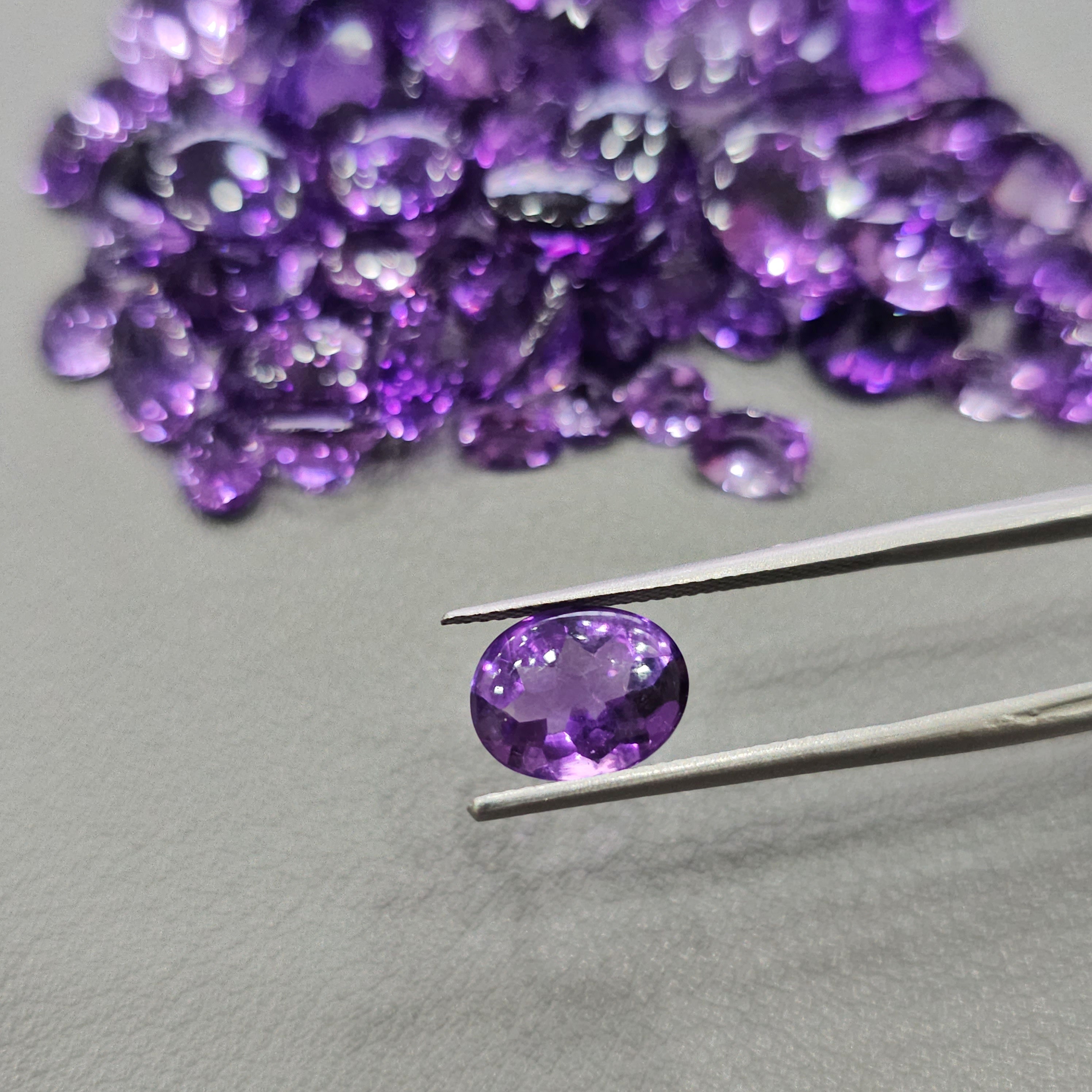 20 Pcs Amethyst Buff Top cut| Top quality | 6mm to 9mm - The LabradoriteKing