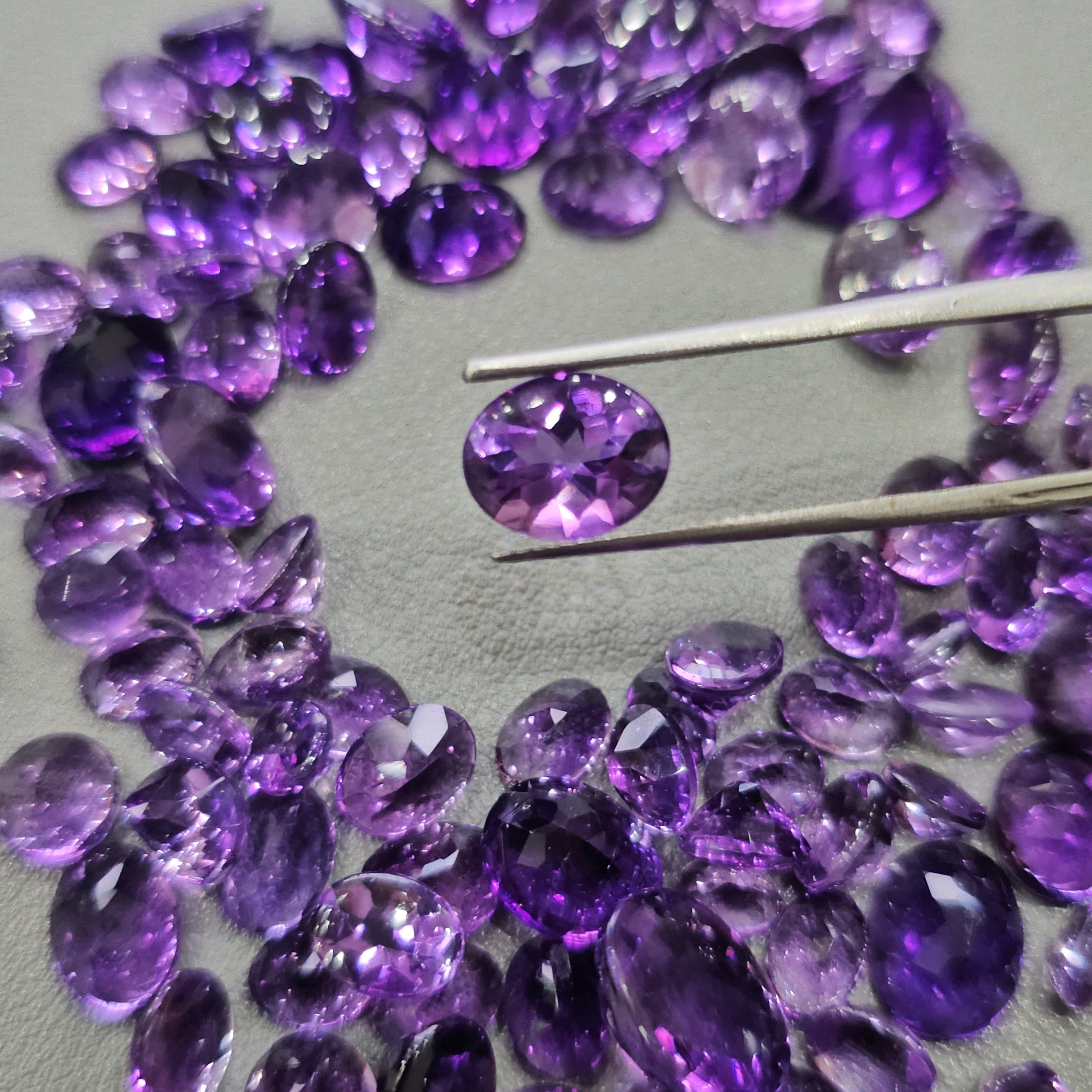 20 Pcs Amethyst Buff Top cut| Top quality | 6mm to 9mm - The LabradoriteKing