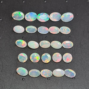 25 pcs Natural Ethiopian Opal Faceted  | Oval & Round | Size:5-7mm - The LabradoriteKing