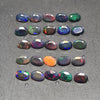 25 pcs Natural Black Smoked Ethiopian Opal Faceted  | Oval | Size: 6x4mm - The LabradoriteKing