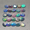 25 pcs Natural Black Smoked Ethiopian Opal Faceted  | Oval | Size: 8x6mm - The LabradoriteKing