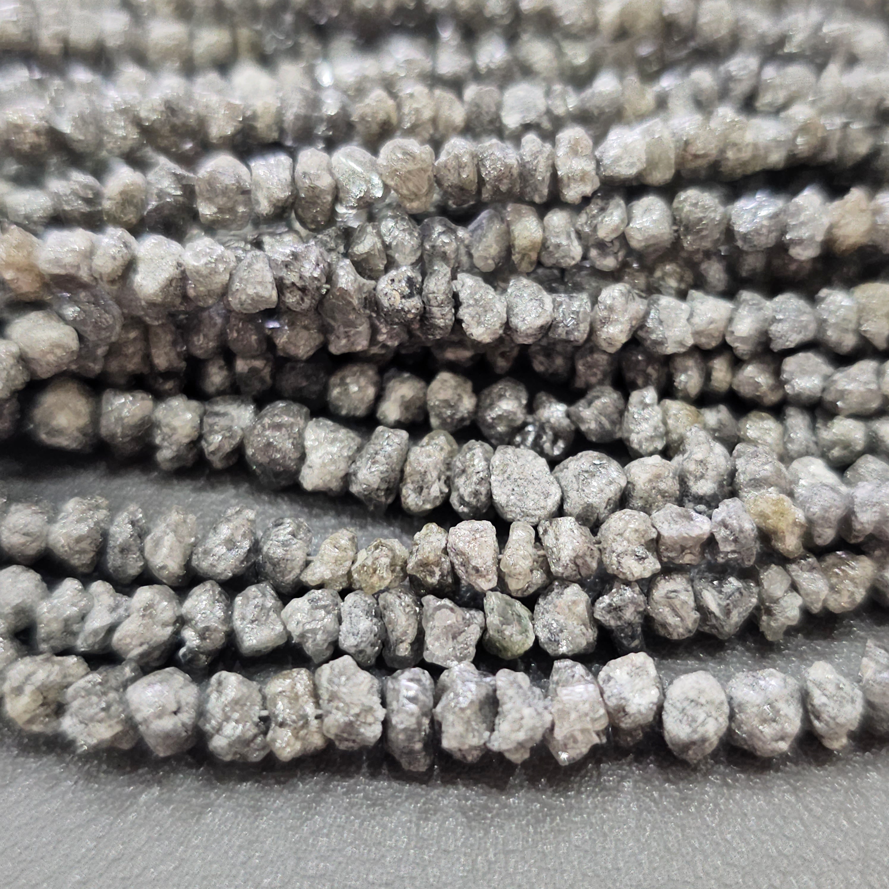 White Diamond Uncut Beads | 3-6mm 14 Inches | with Certificate - The LabradoriteKing