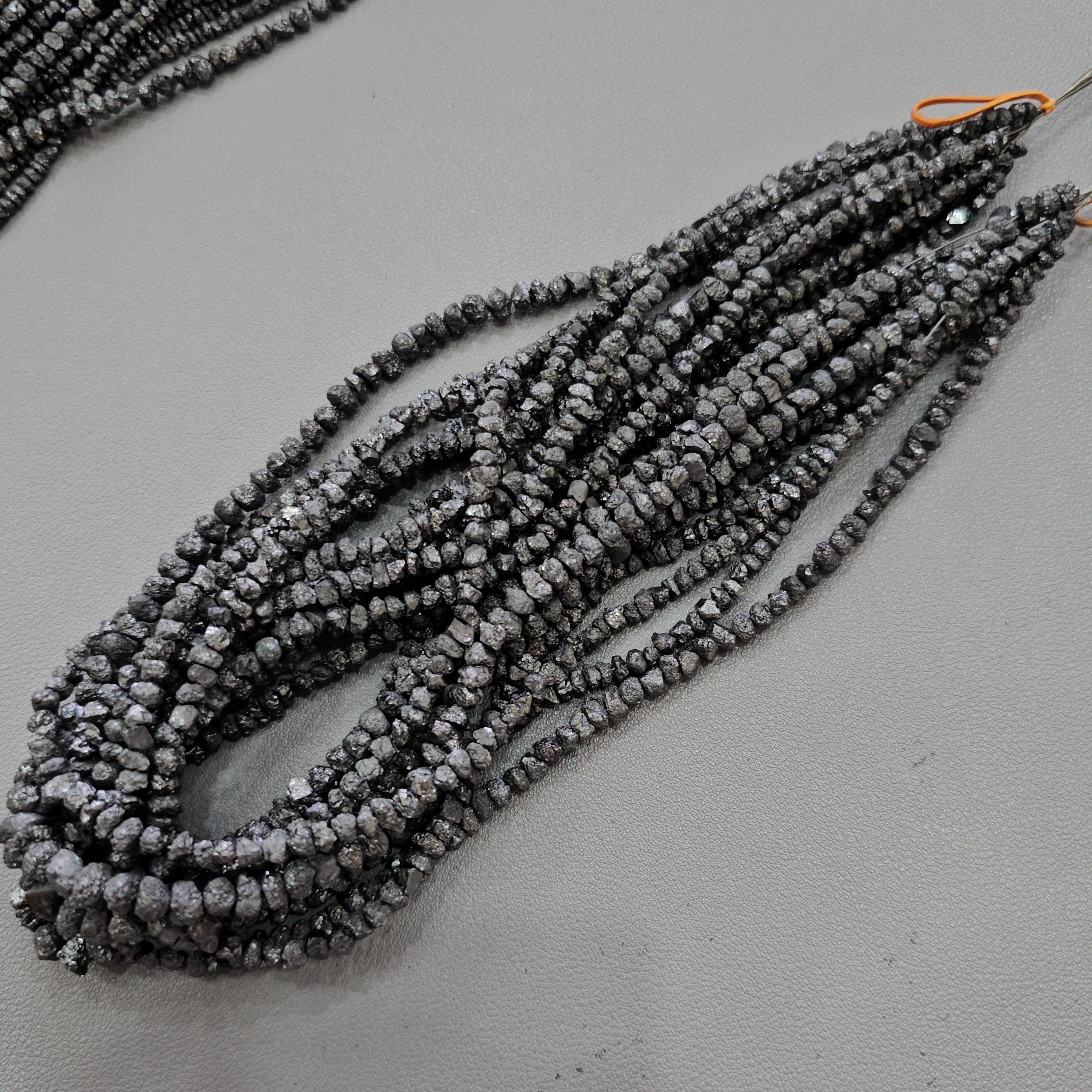 Black Diamond Rough Beads | 14 Inches | With Certificate - The LabradoriteKing